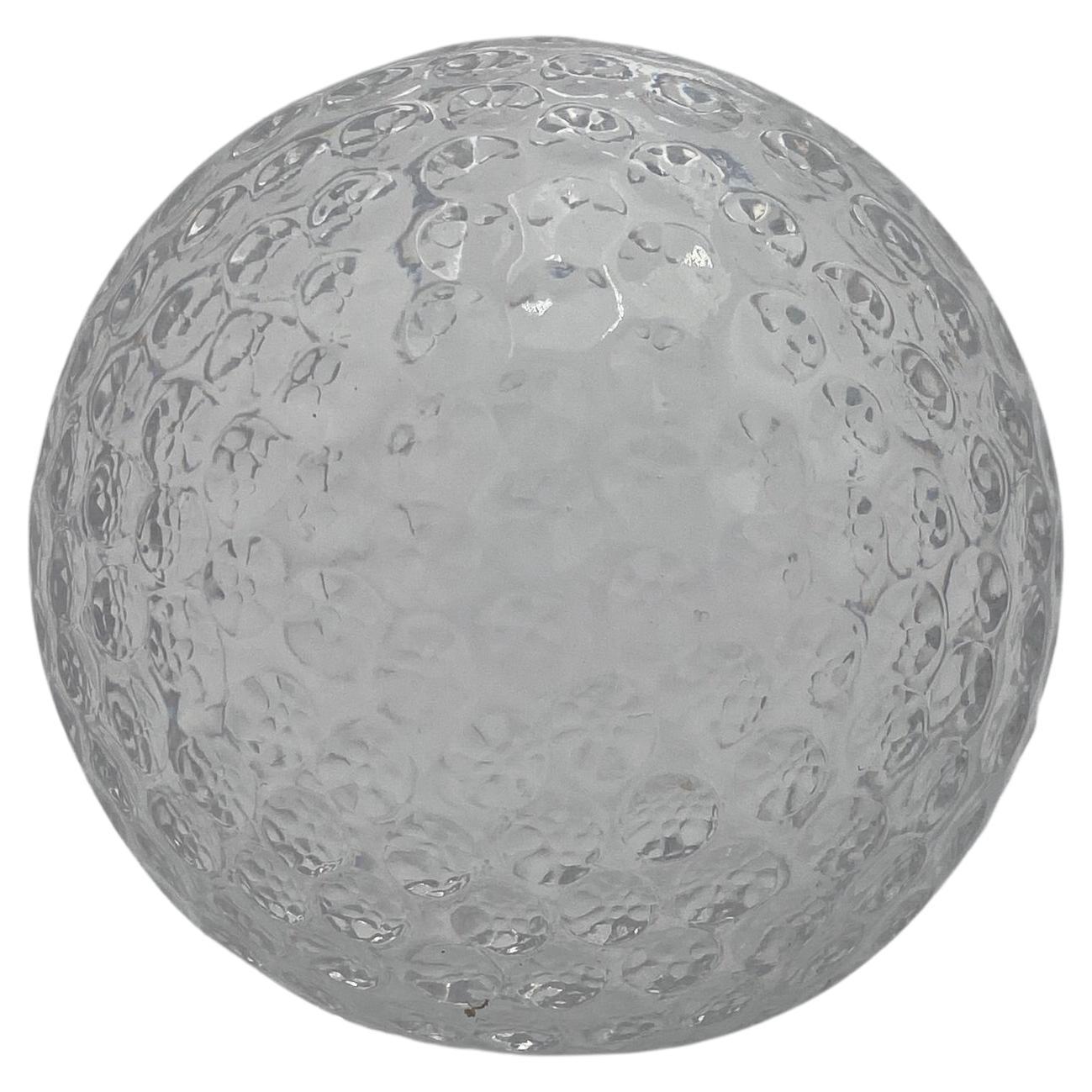 Mid Century Glass Golf Ball Paperweight by Orrefors Sweden 1960s