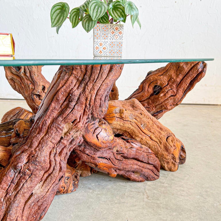 MidCentury Glass / Grapevine Coffee Table at 1stDibs