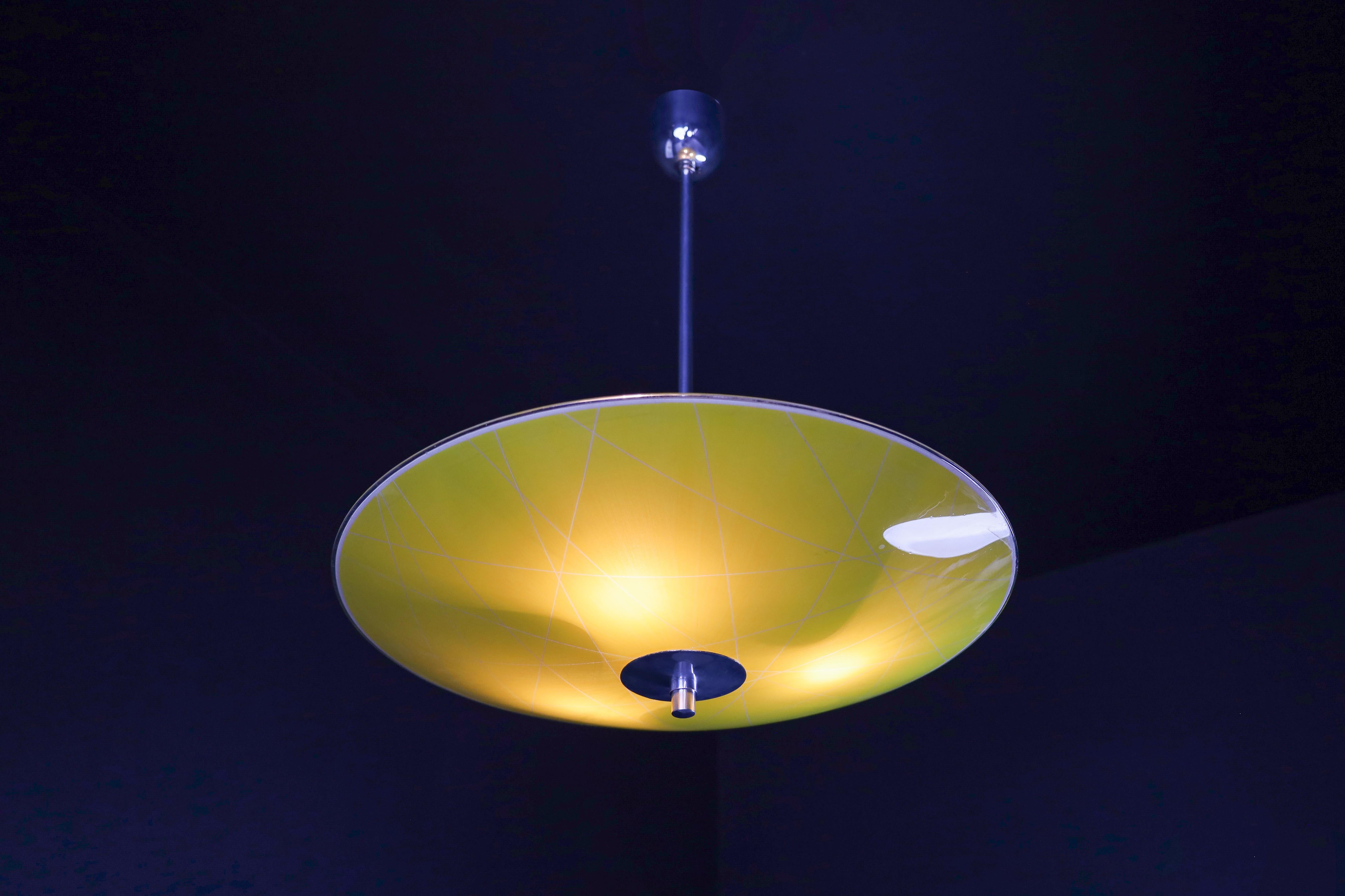 Mid-Century Glass Hanging Pendant Lamp Brussels World Expo 1958 (5100)  For Sale 1