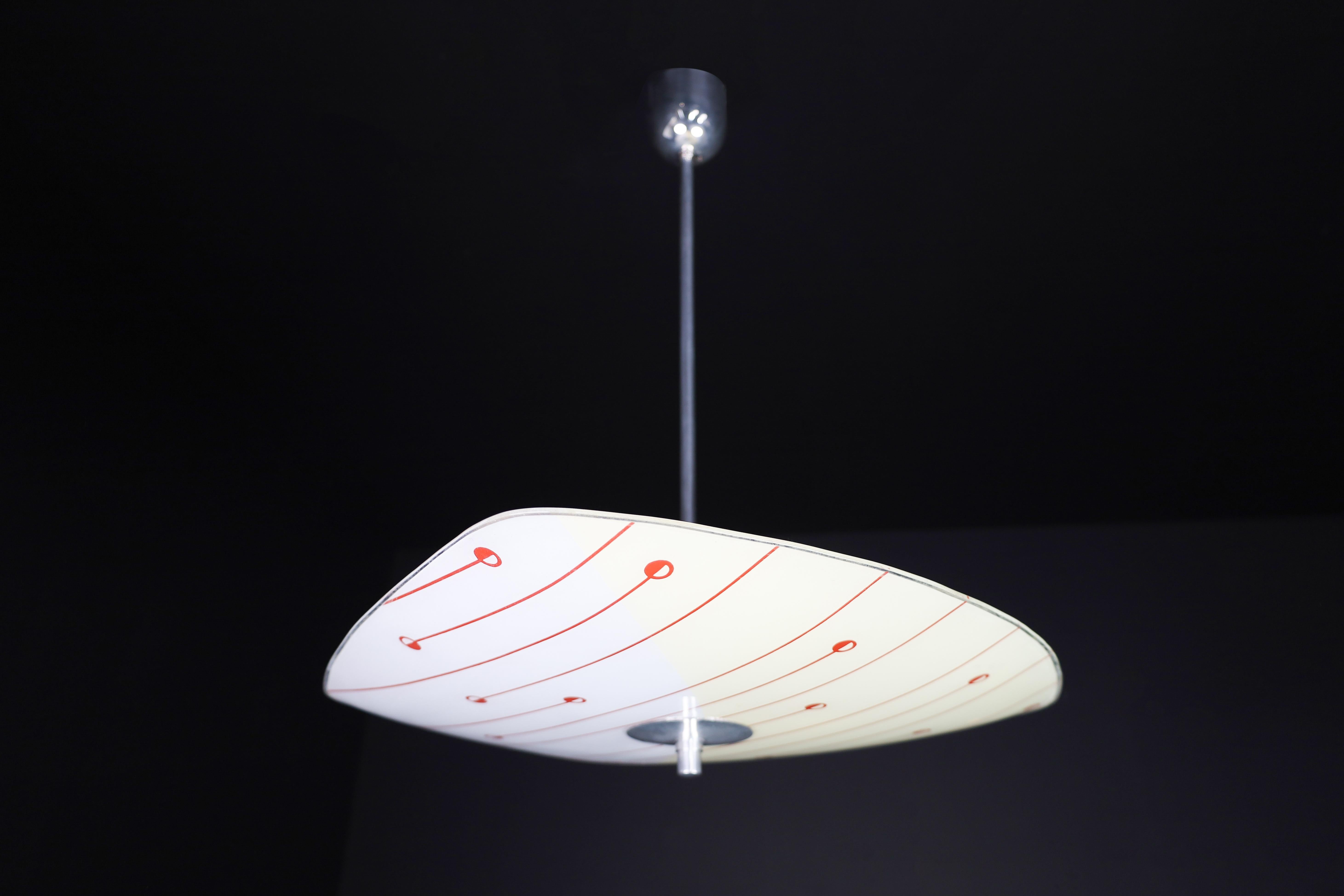 Mid-Century Glass Hanging Pendant Lamp Brussels World Expo 1958 (5106)  In Good Condition For Sale In Almelo, NL