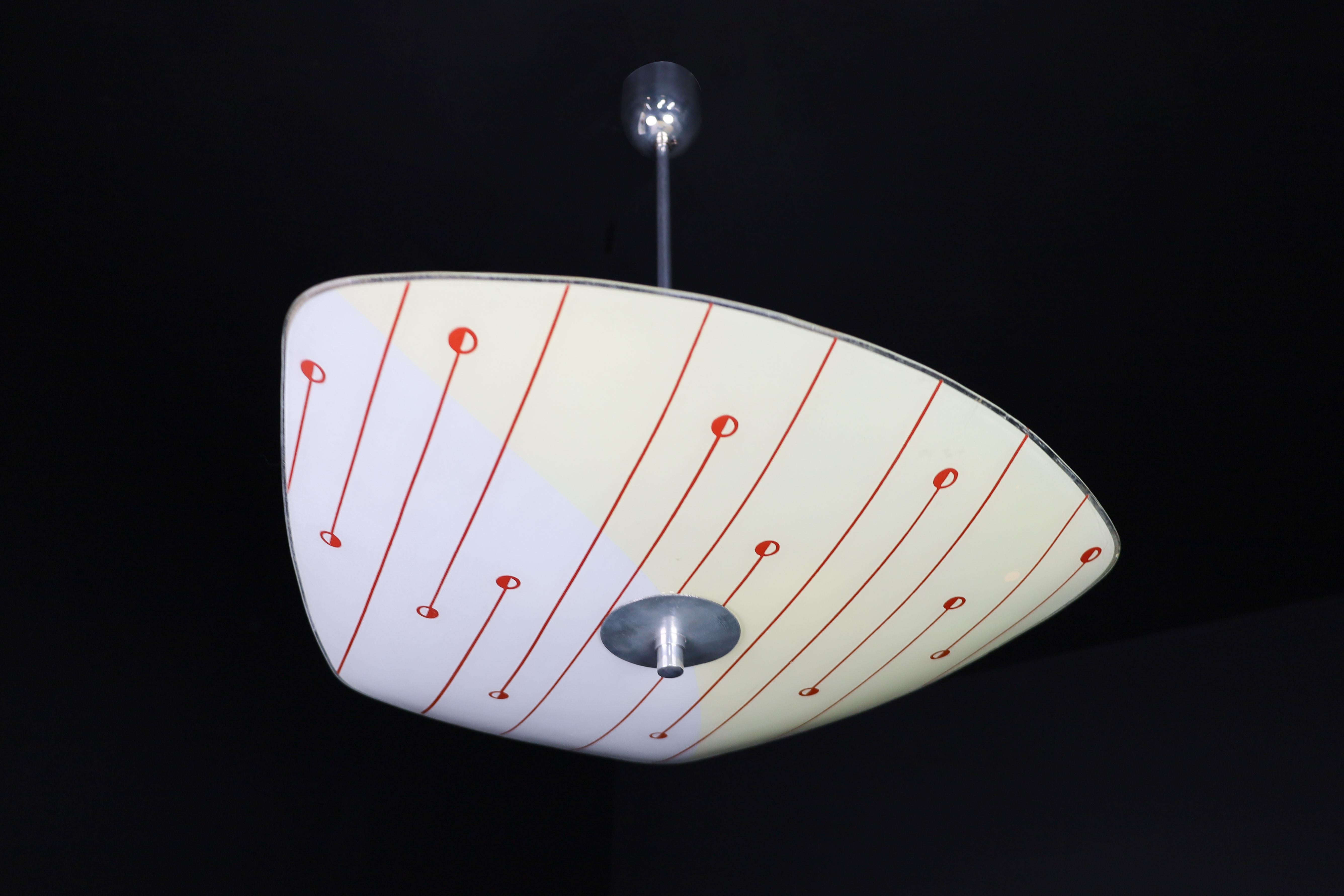 Mid-20th Century Mid-Century Glass Hanging Pendant Lamp Brussels World Expo 1958 (5106)  For Sale