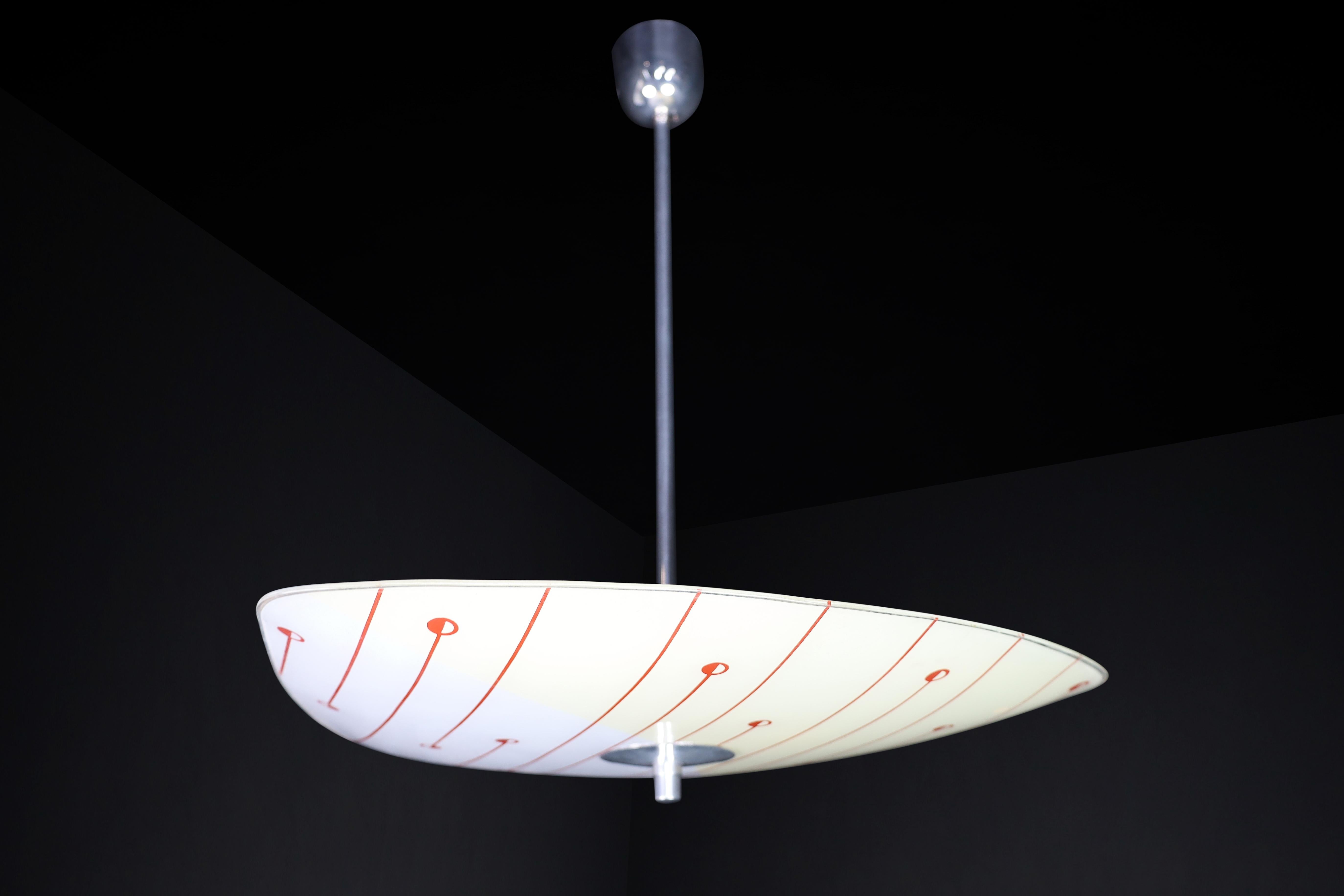 Mid-Century Glass Hanging Pendant Lamp Brussels World Expo 1958 (5106)  For Sale 2