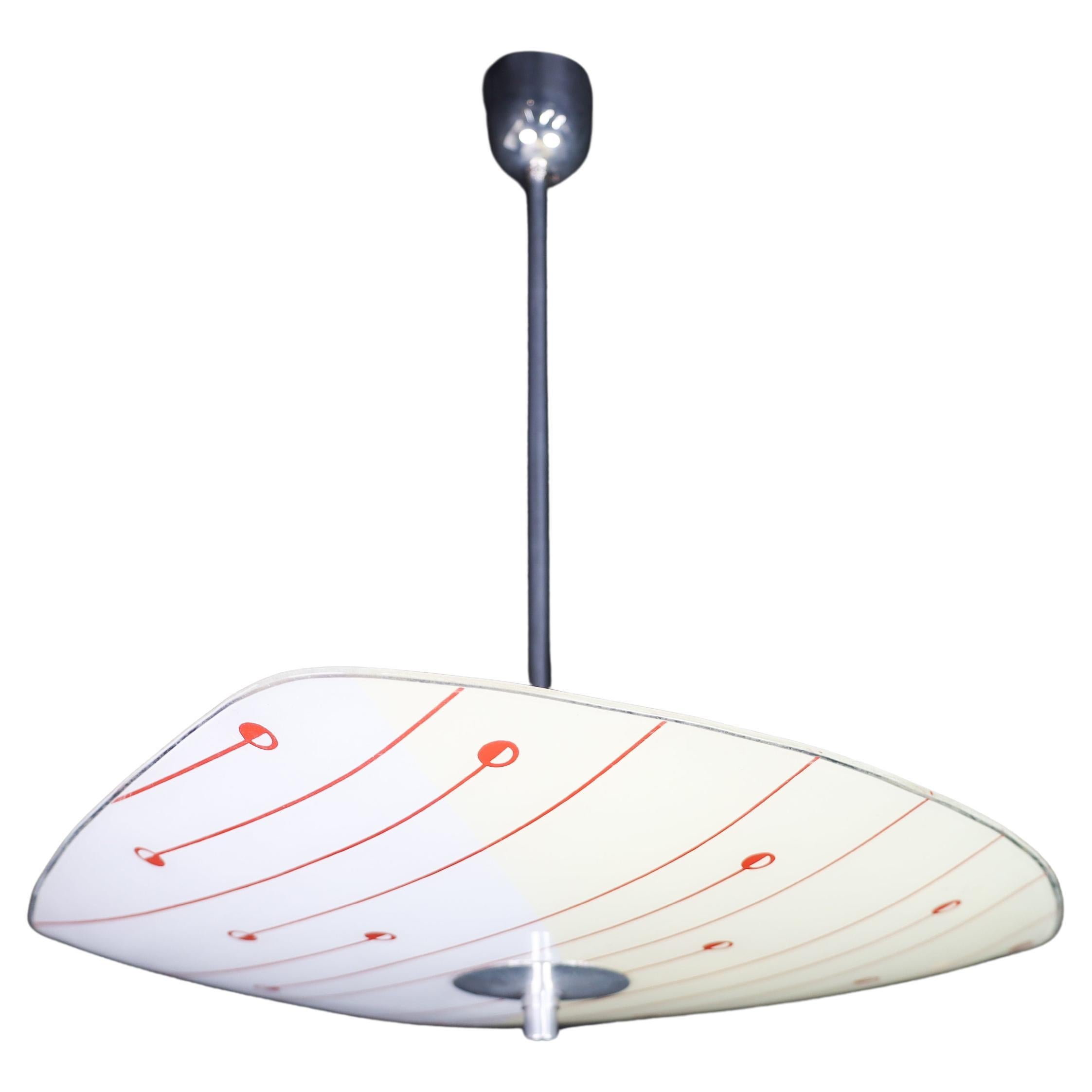 Mid-Century Glass Hanging Pendant Lamp Brussels World Expo 1958 (5106)
