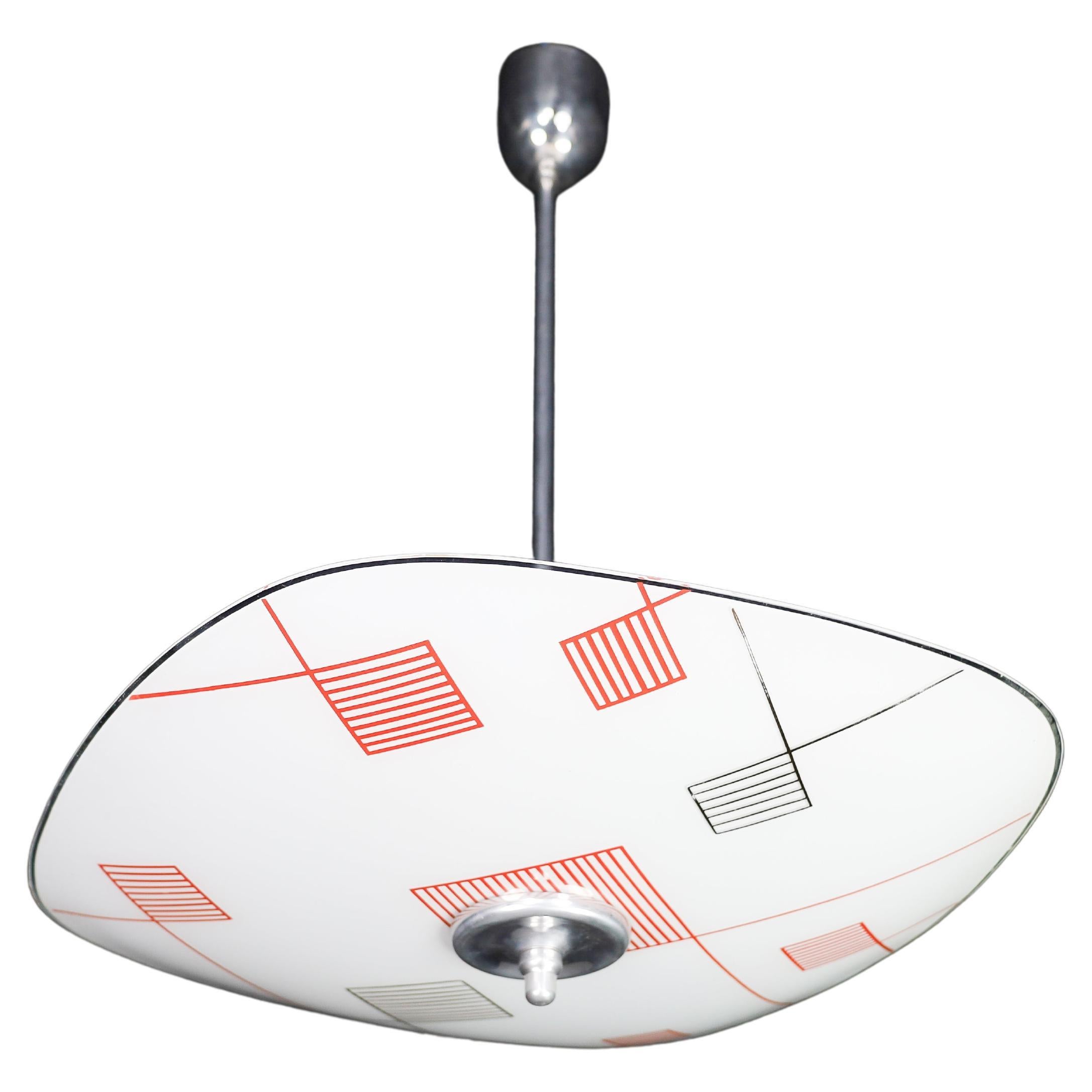Mid-Century Glass Hanging Pendant Lamp Brussels World Expo 1958 (5115) For Sale