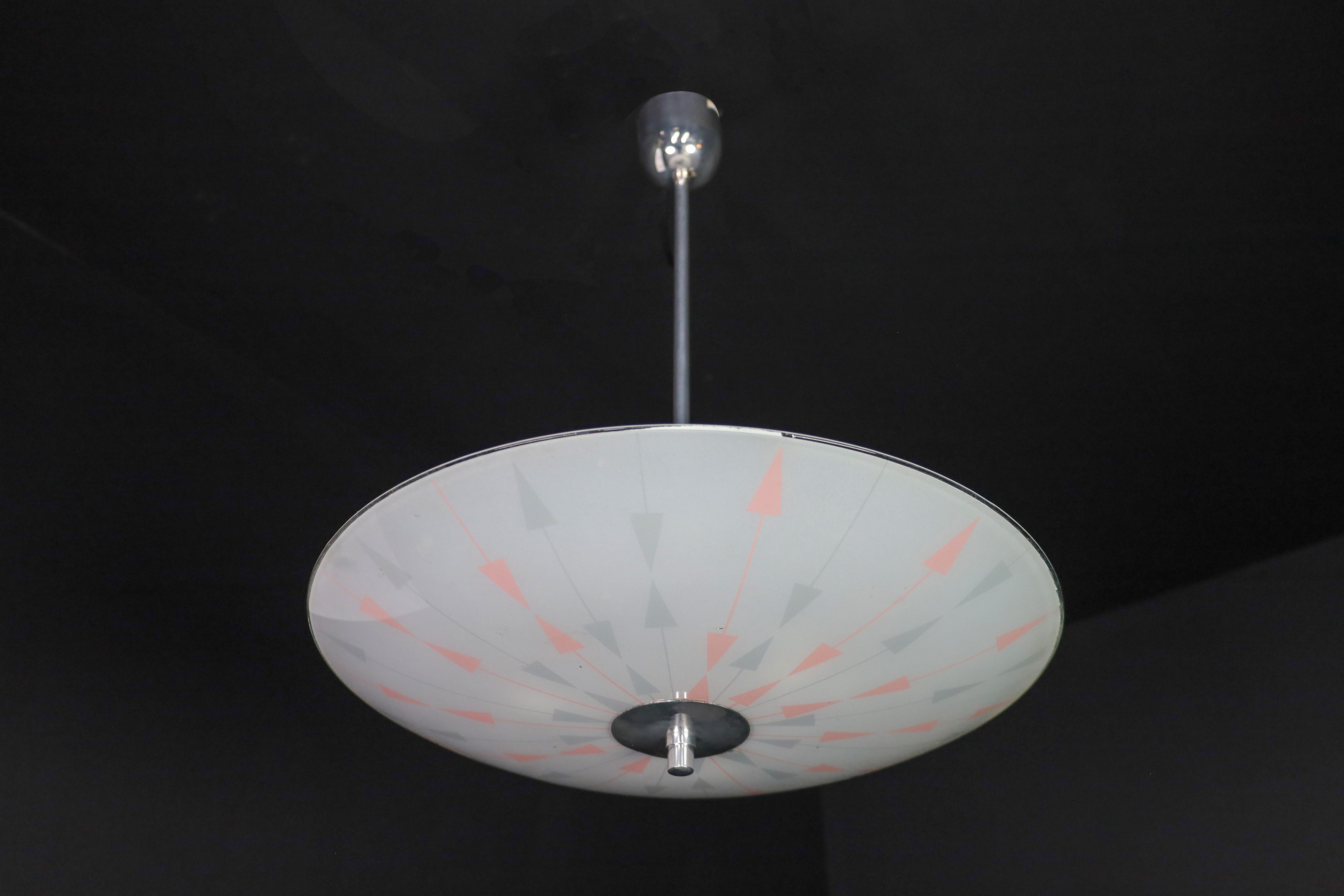 Mid-20th Century Mid-Century Glass Hanging Pendant Lamp Brussels World Expo 1958 (5116) For Sale