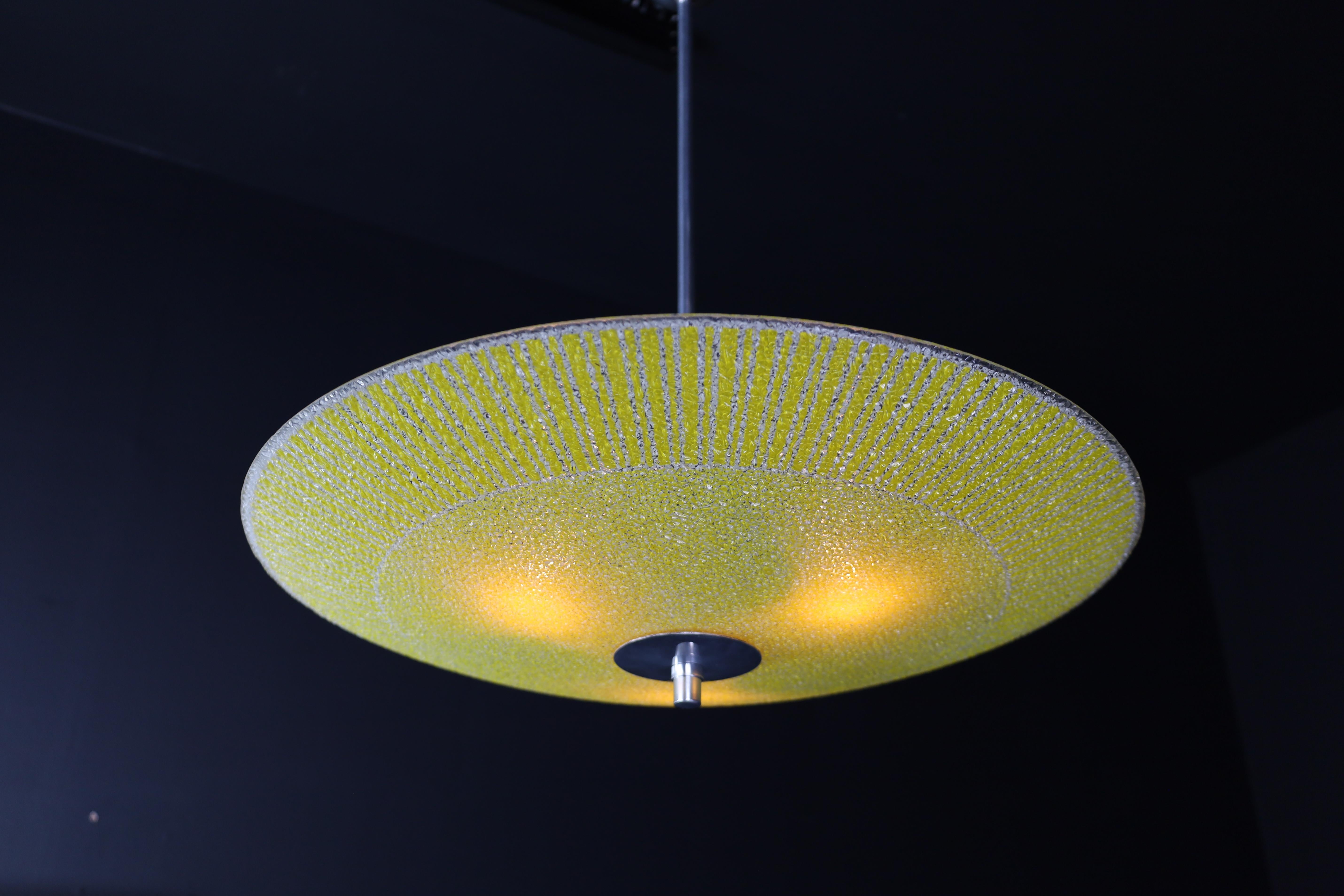 Mid-20th Century Mid-Century Glass Hanging Pendant Lamp Brussels World Expo 1958  For Sale