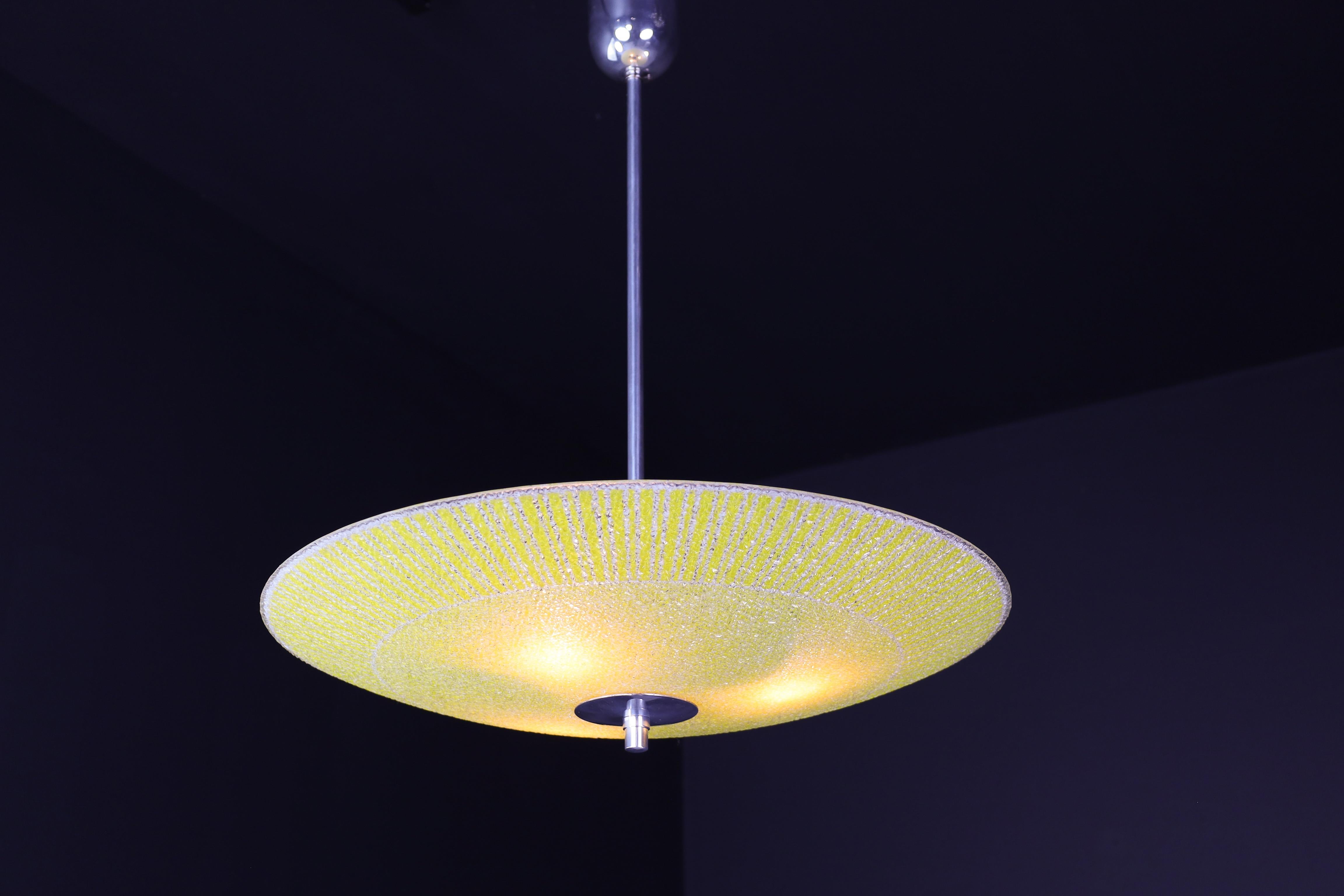 Mid-Century Glass Hanging Pendant Lamp Brussels World Expo 1958  For Sale 1