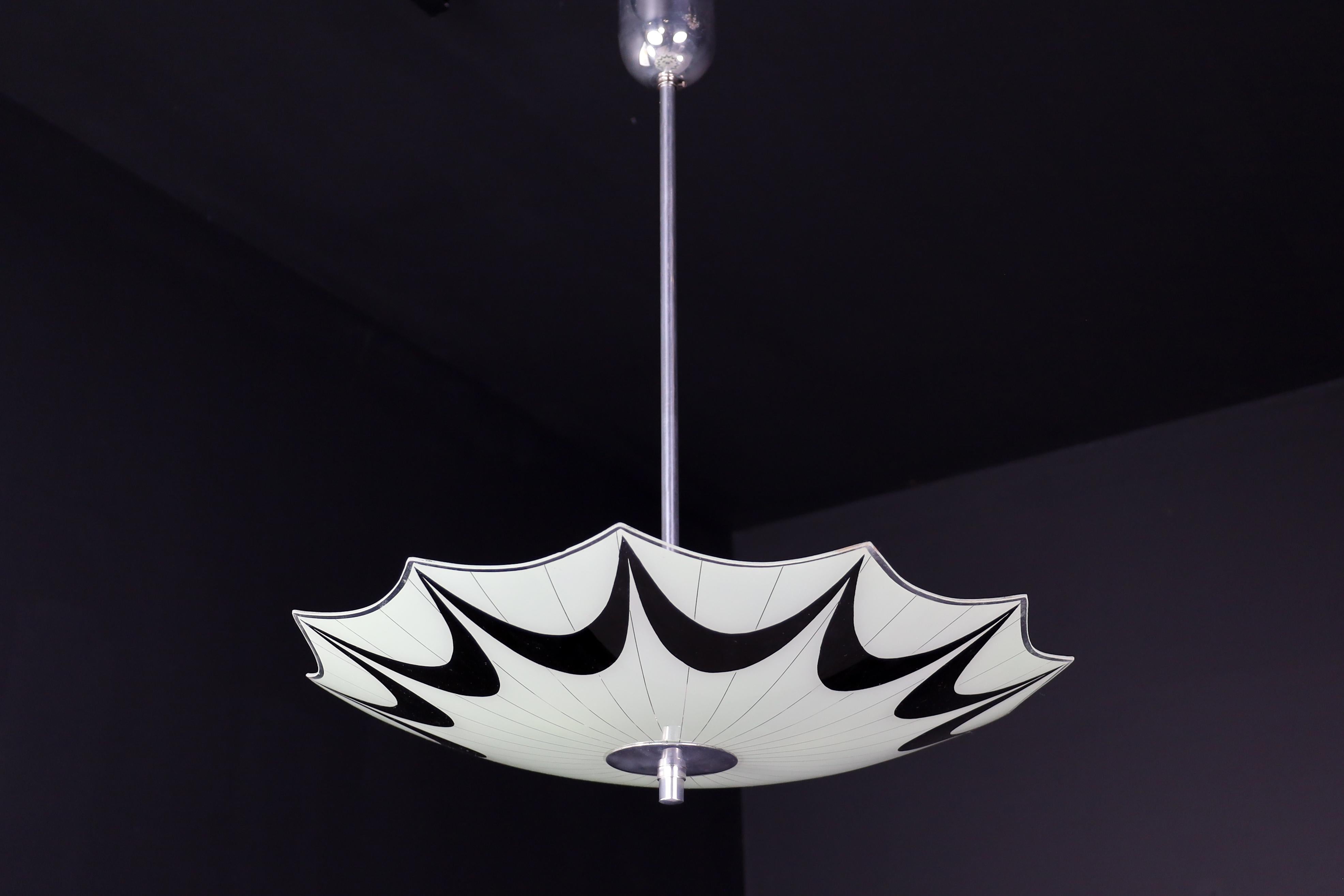Mid-Century Glass Hanging Pendant Lamp Brussels World Expo 1958 