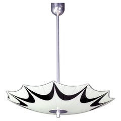 Mid-Century Glass Hanging Pendant Lamp Brussels World Expo 1958 " Umbrella"