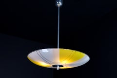 Hänge-Pendelleuchte aus Glas aus der Mitte des Jahrhunderts Brüsseler Weltausstellung 1958 „ Gelber Raum“