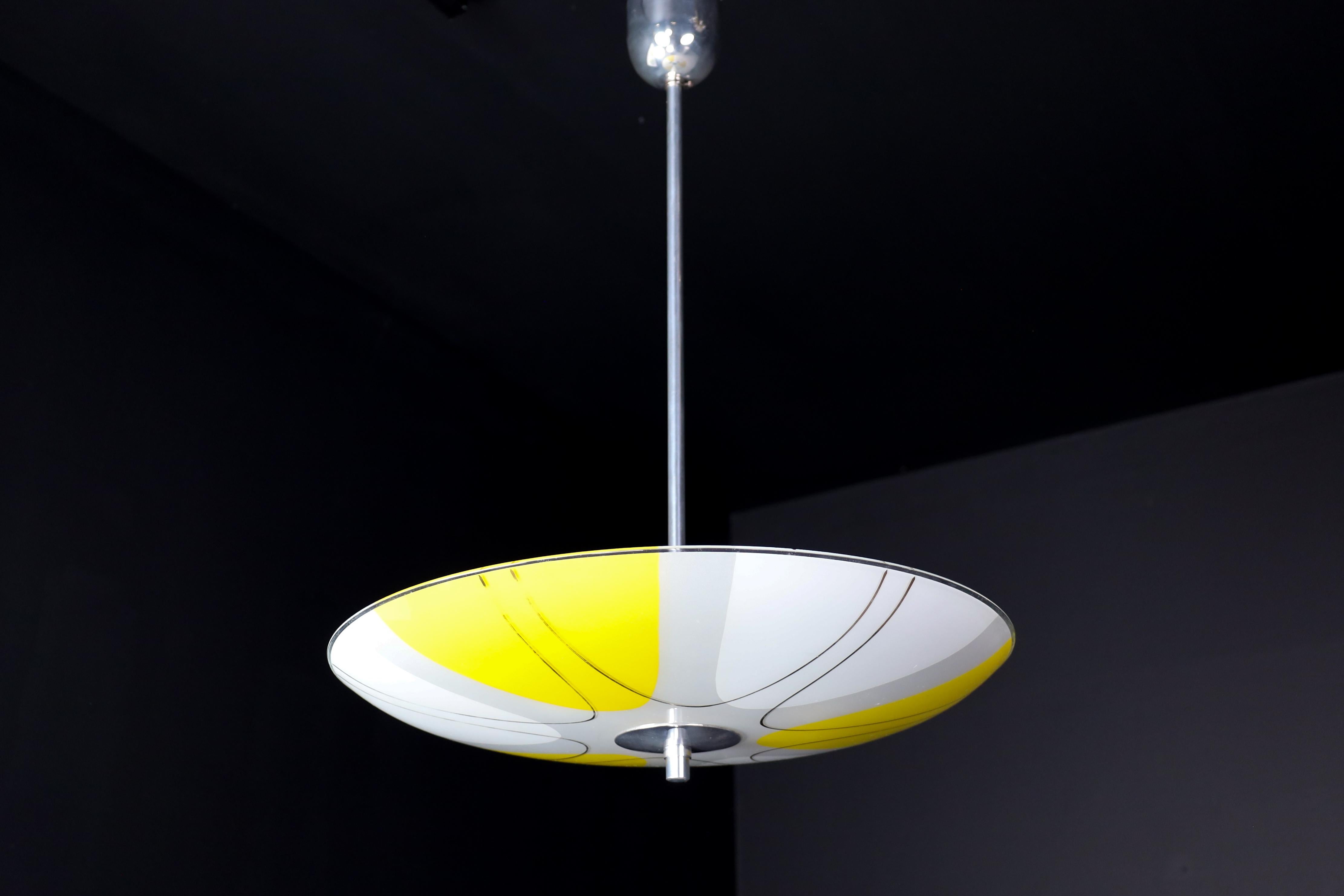 Mid-20th Century Mid-Century Glass Hanging Pendant Lamp Brussels World Expo 1958 