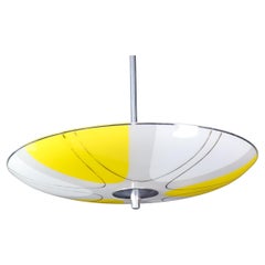 Vintage Mid-Century Glass Hanging Pendant Lamp Brussels World Expo 1958 " Yellow space "