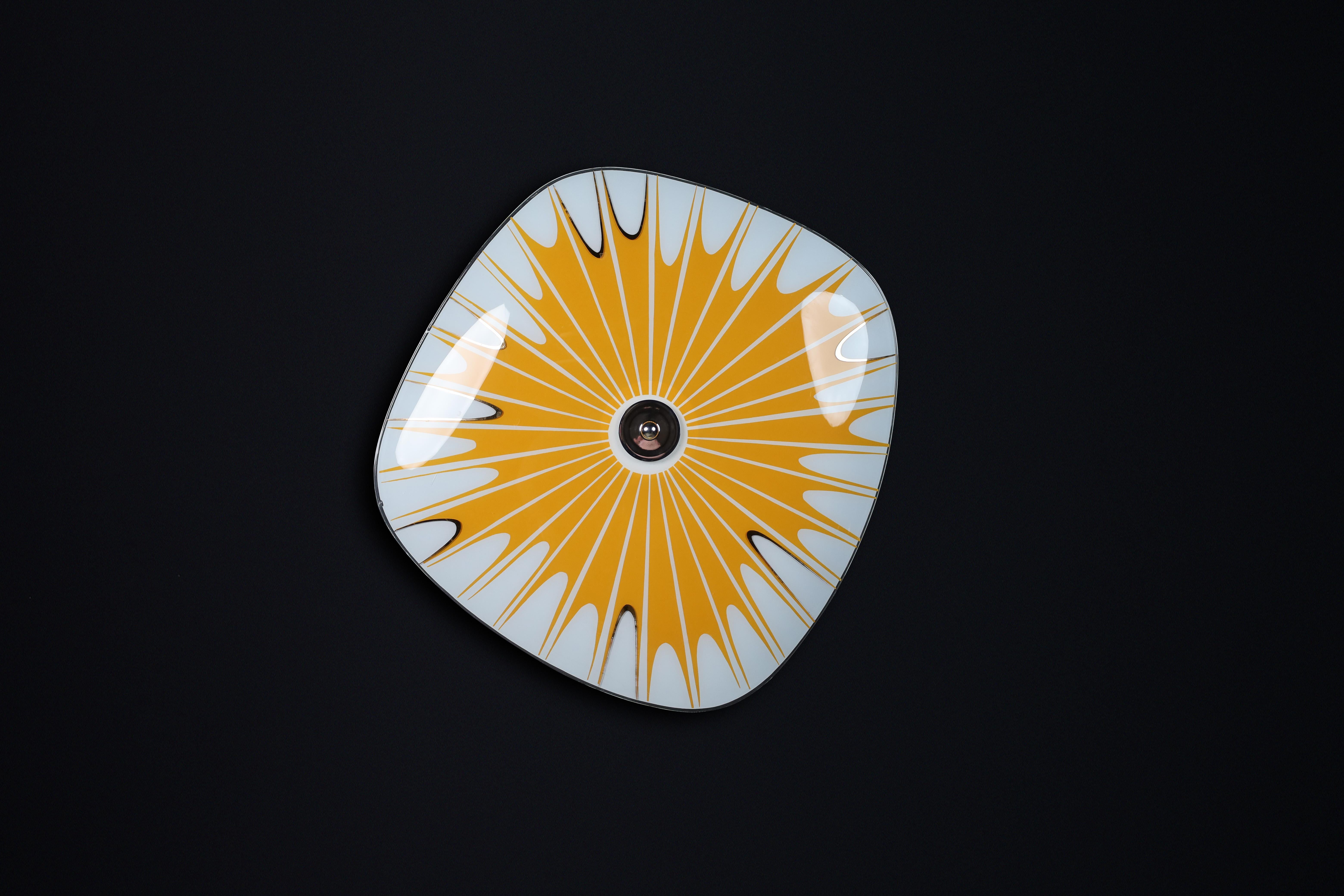 20th Century Mid-Century Glass Hanging Pendant or Wall Light Brussels World Expo 1958 (no:1) For Sale
