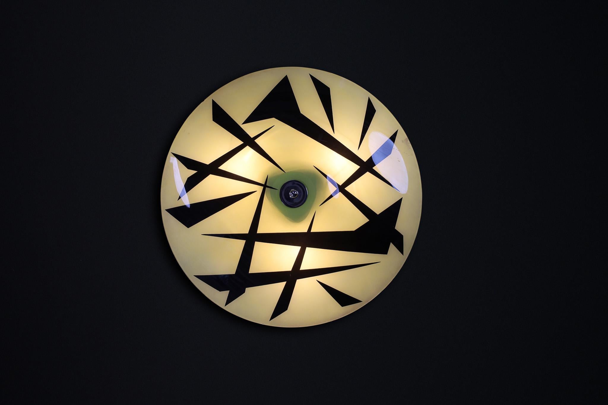 20th Century Mid-Century Glass Hanging Pendant or Wall Light Brussels World Expo 1958 (no10) For Sale
