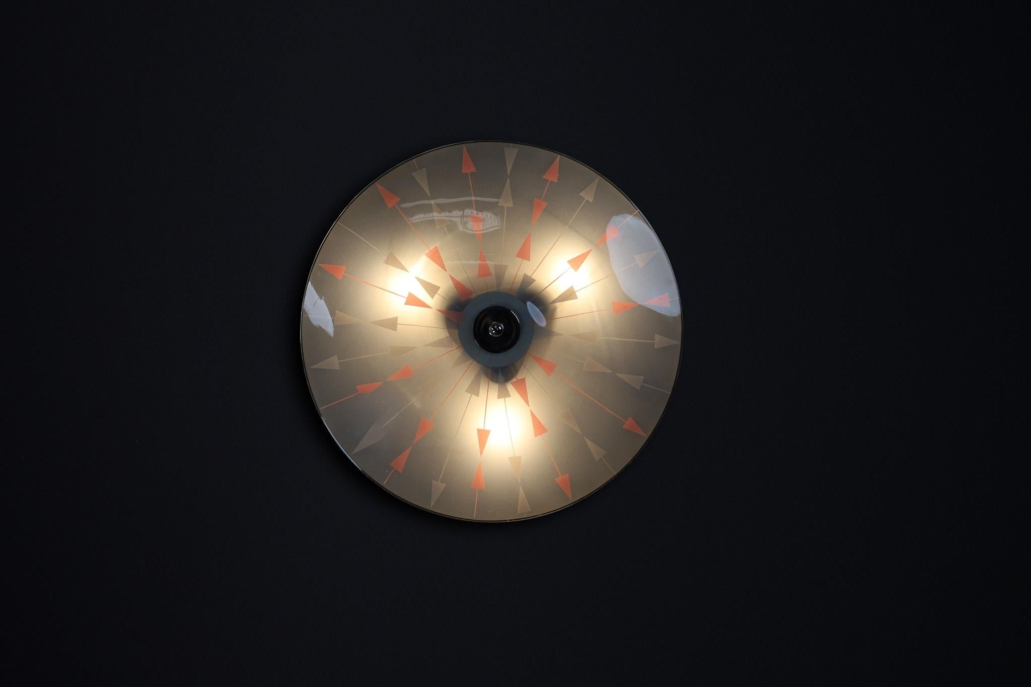 20th Century Mid-Century Glass Hanging Pendant or Wall Light Brussels World Expo 1958 (no12) For Sale