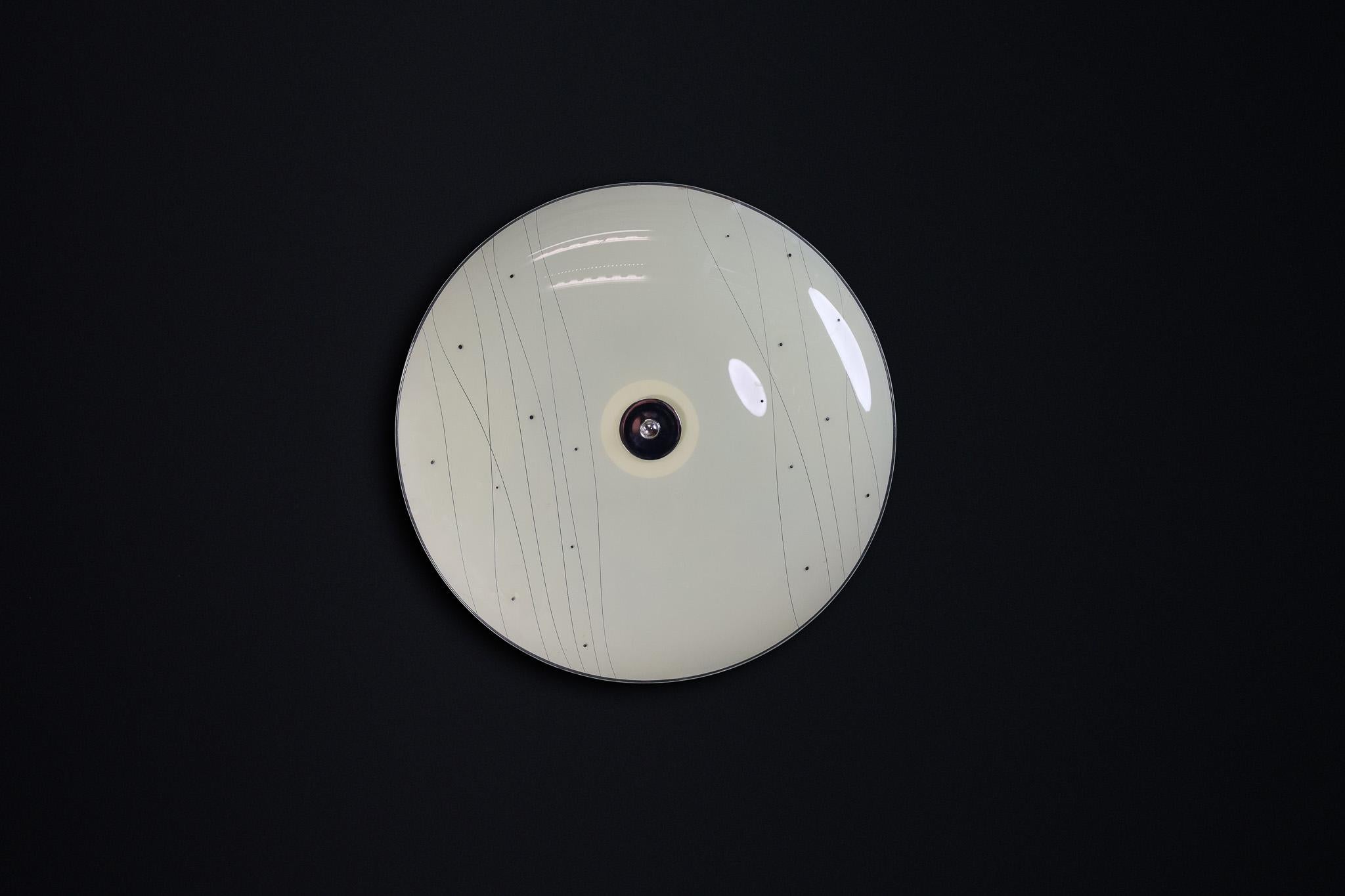 Space Age Mid-Century Glass Hanging Pendant or Wall Light Brussels World Expo 1958 (no14) For Sale