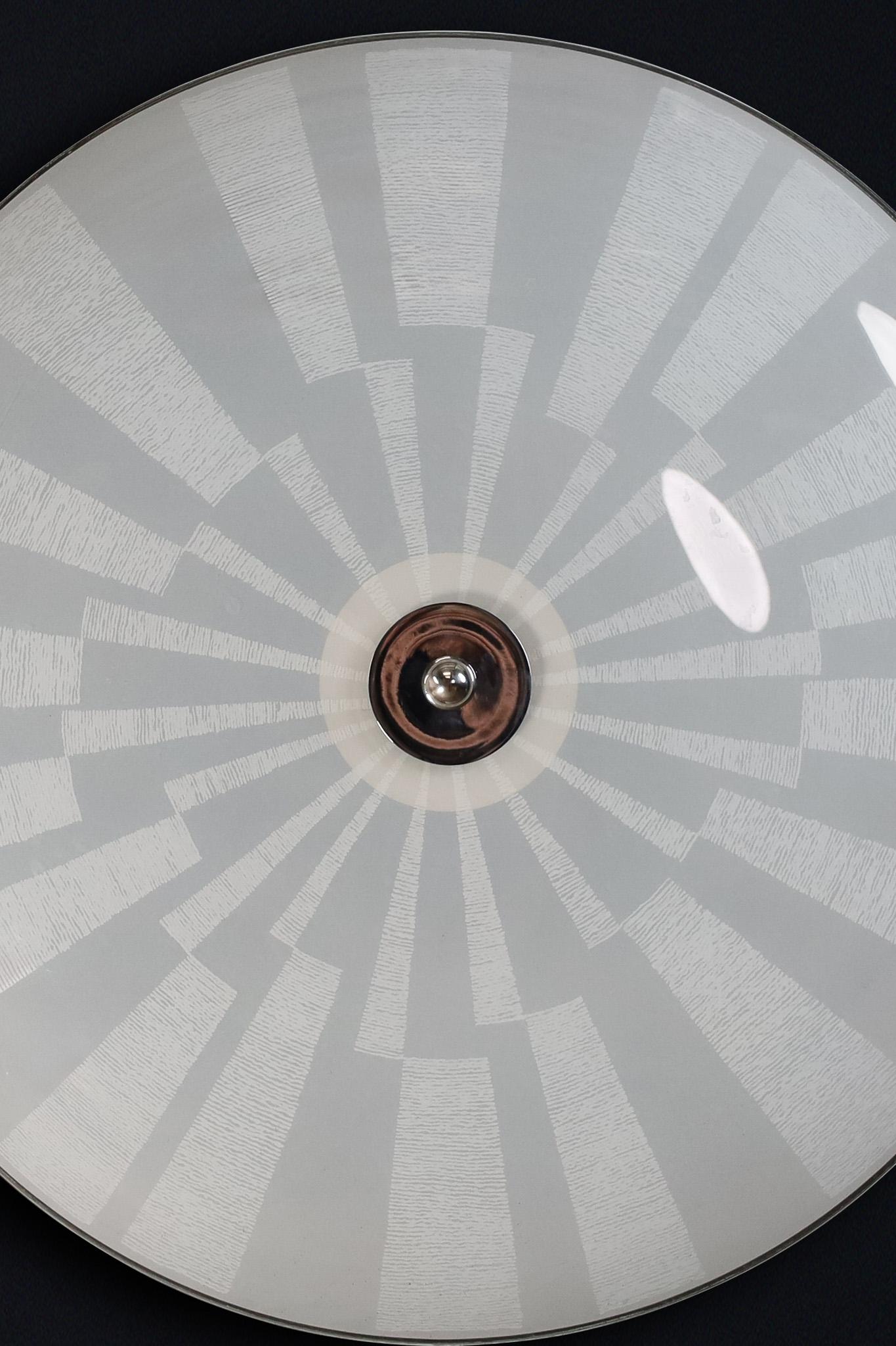 Czech Mid-Century Glass Hanging Pendant or Wall Light Brussels World Expo 1958 (no16) For Sale