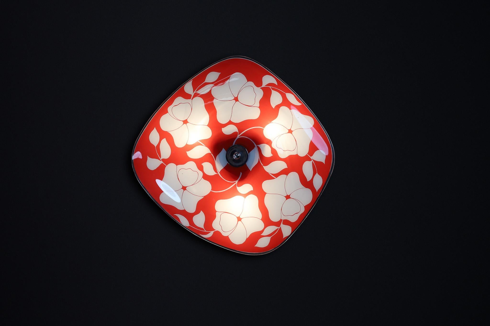 Mid-Century Glass Hanging Pendant or Wall Light Brussels World Expo 1958 (no17) In Good Condition For Sale In Almelo, NL