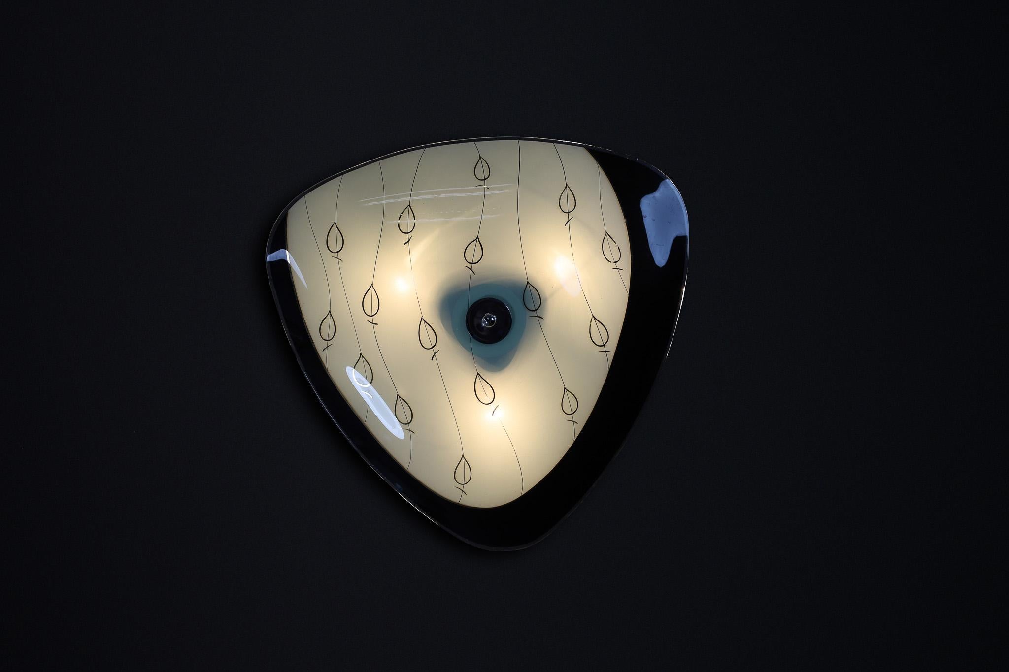 20th Century Mid-Century Glass Hanging Pendant or Wall Light Brussels World Expo 1958 (no19) For Sale