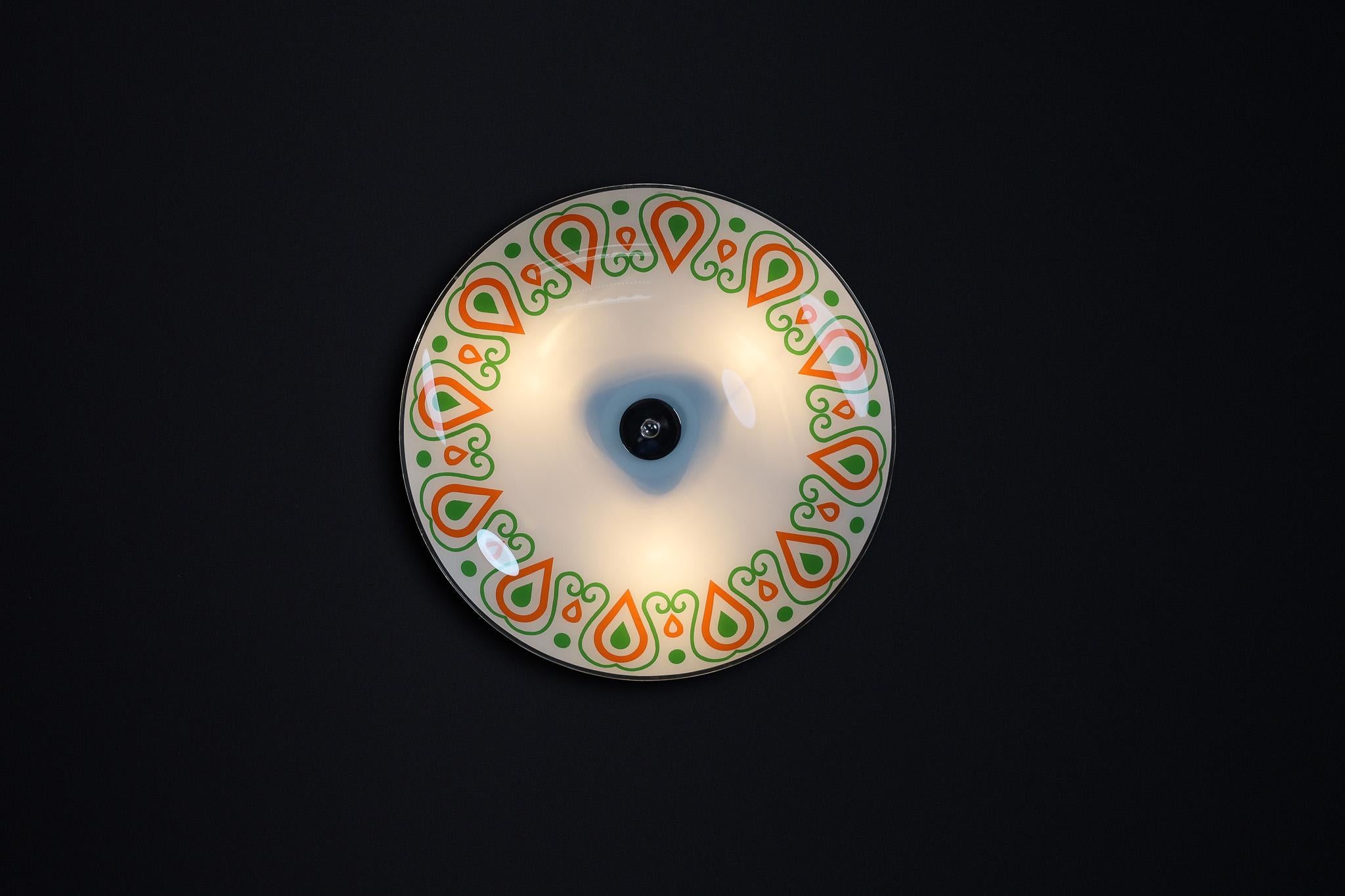 Mid-Century Glass Hanging Pendant or Wall Light Brussels World Expo 1958 (no20) In Good Condition For Sale In Almelo, NL