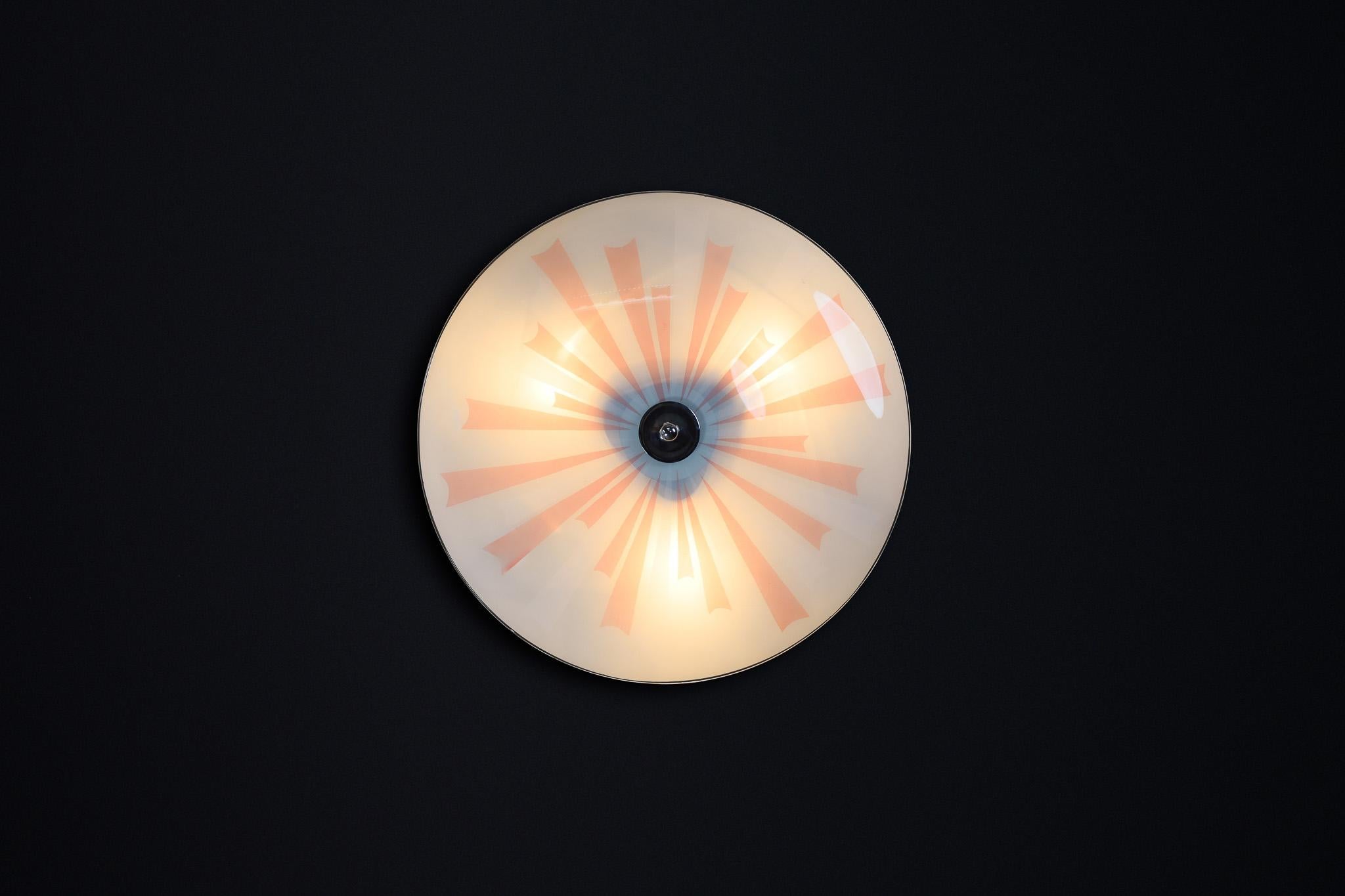 Czech Mid-Century Glass Hanging Pendant or Wall Light Brussels World Expo 1958 (no21) For Sale
