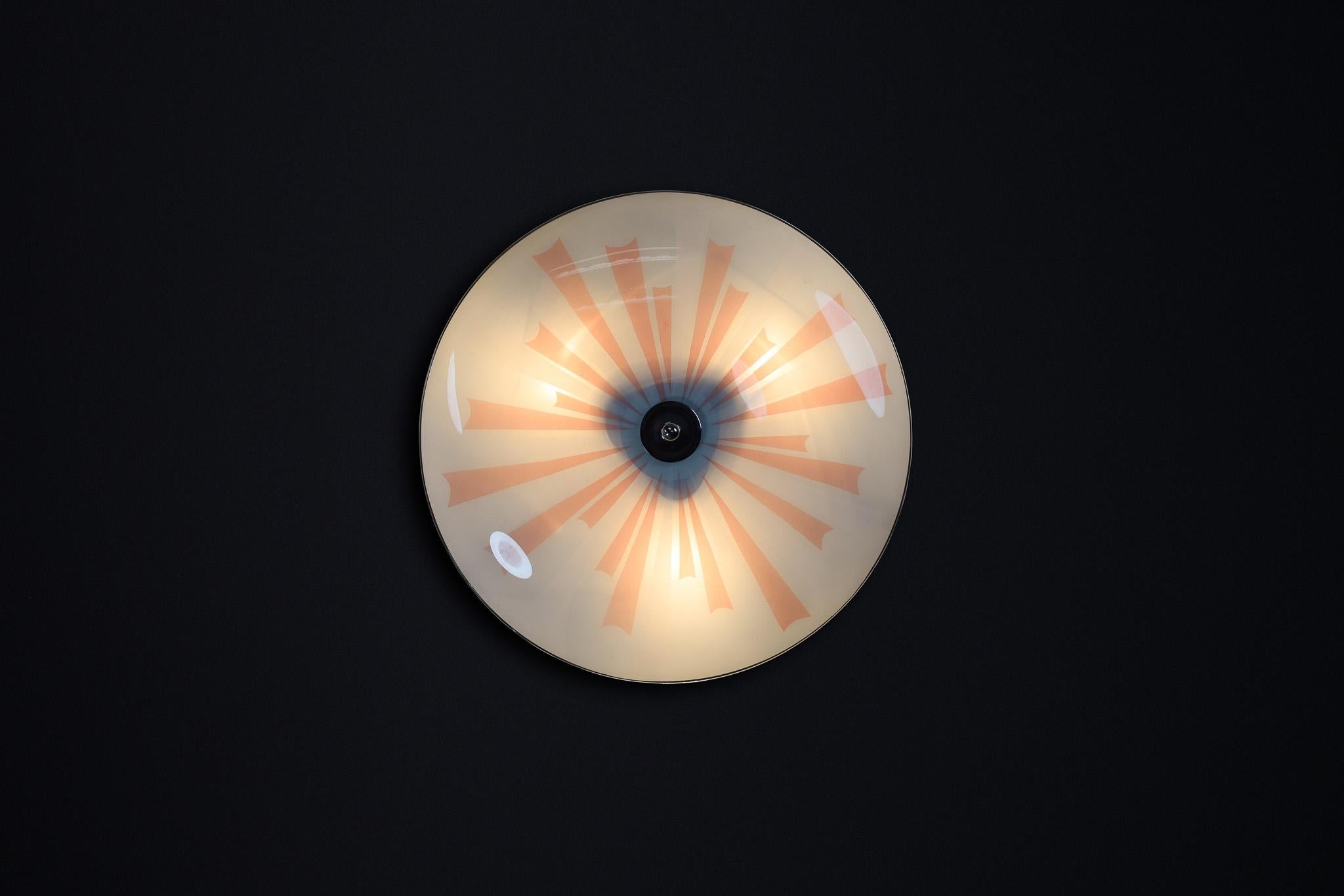 Mid-Century Glass Hanging Pendant or Wall Light Brussels World Expo 1958 (no21) In Good Condition For Sale In Almelo, NL
