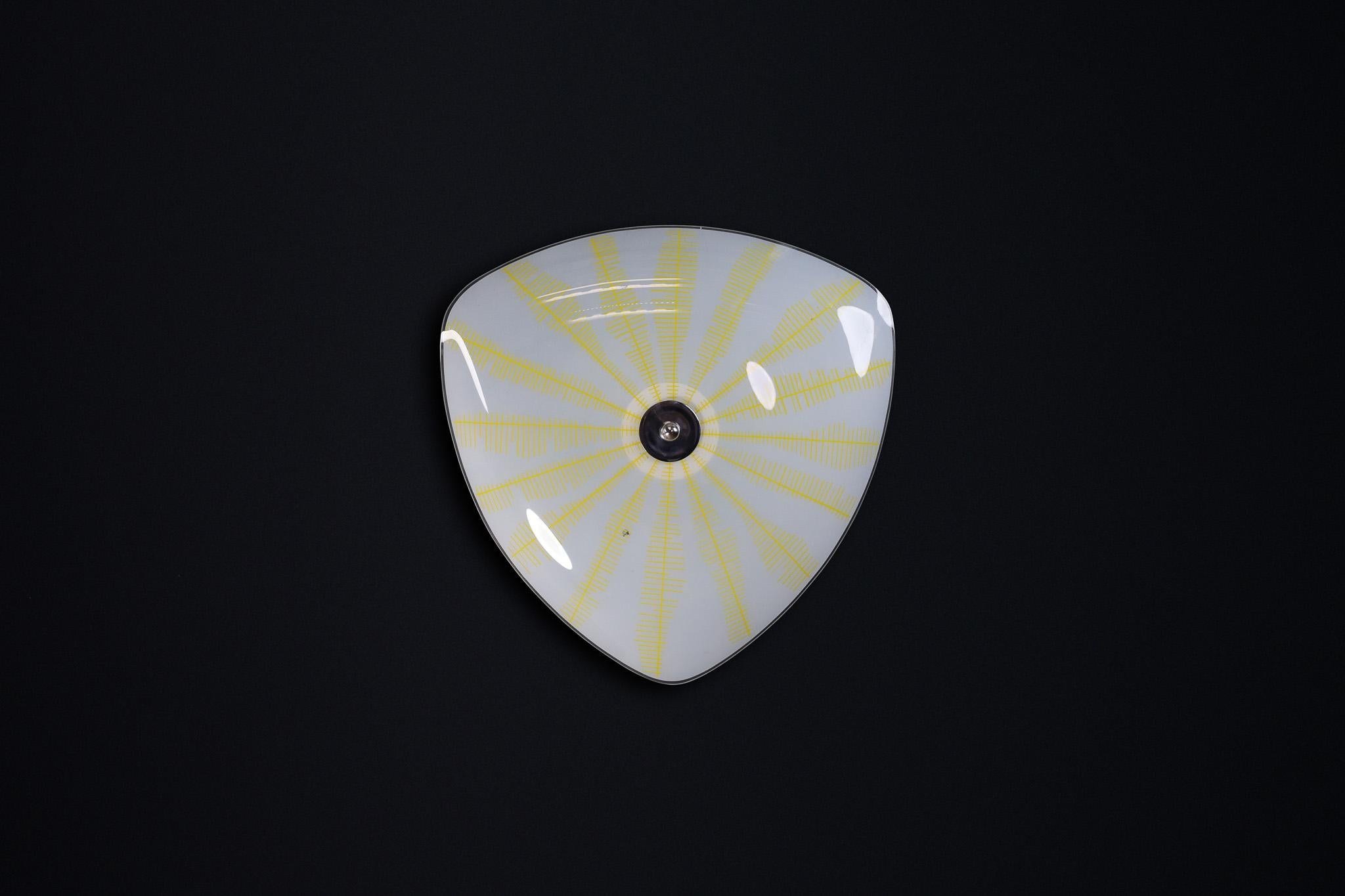 Czech Mid-Century Glass Hanging Pendant or Wall Light Brussels World Expo 1958 (no22) For Sale