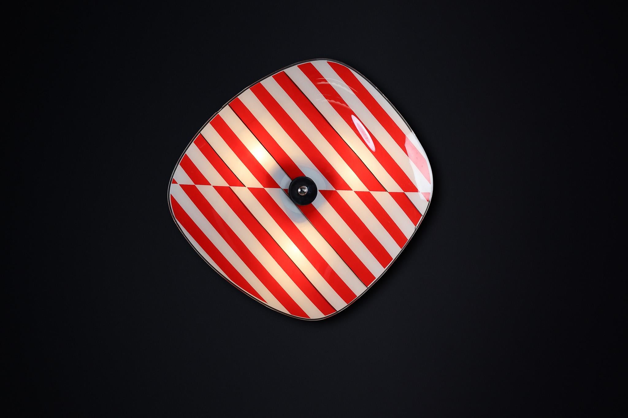Czech Mid-Century Glass Hanging Pendant or Wall Light Brussels World Expo 1958 (no27) For Sale