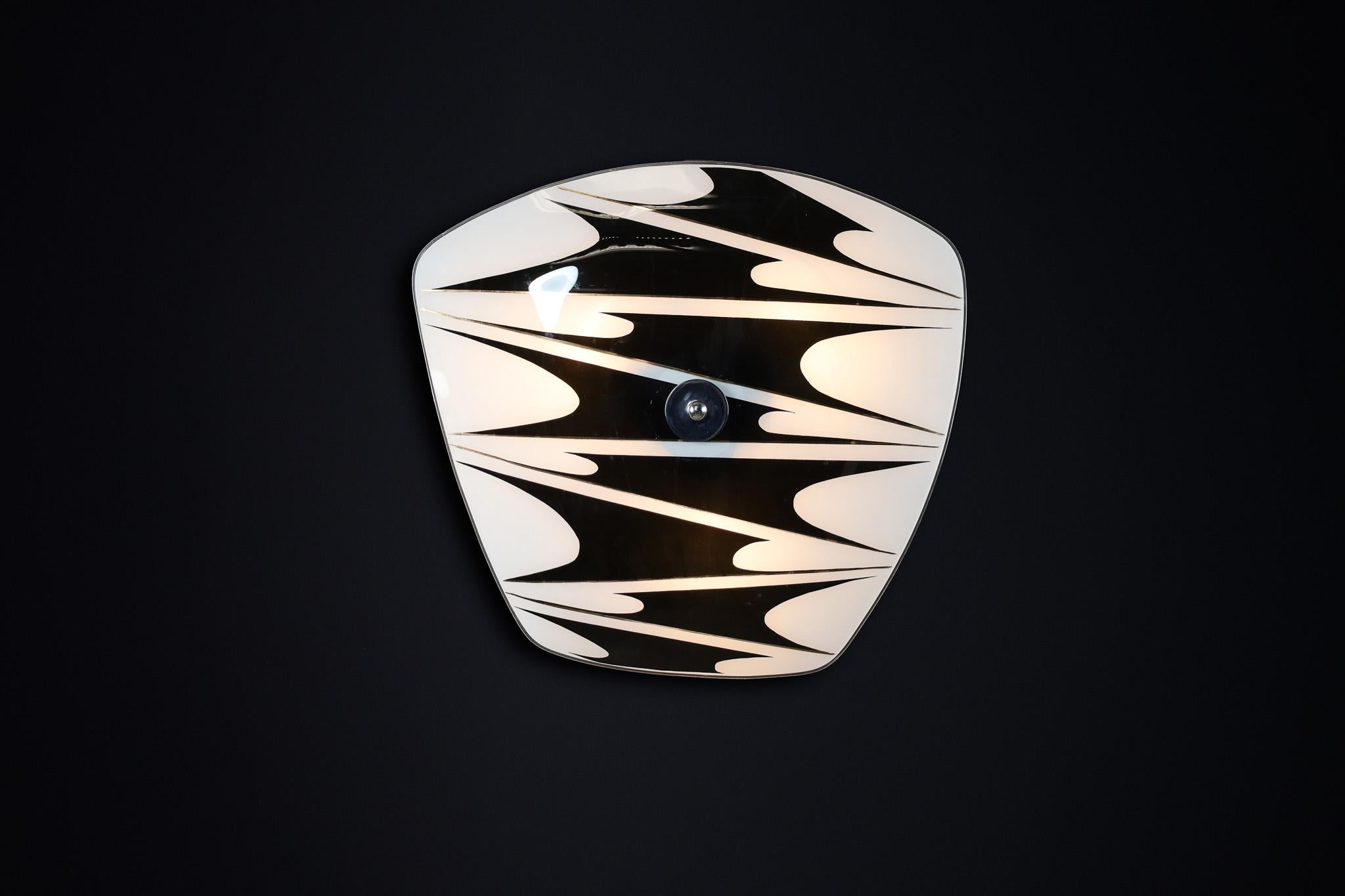Czech Mid-Century Glass Hanging Pendant or Wall Light Brussels World Expo 1958 (no29) For Sale