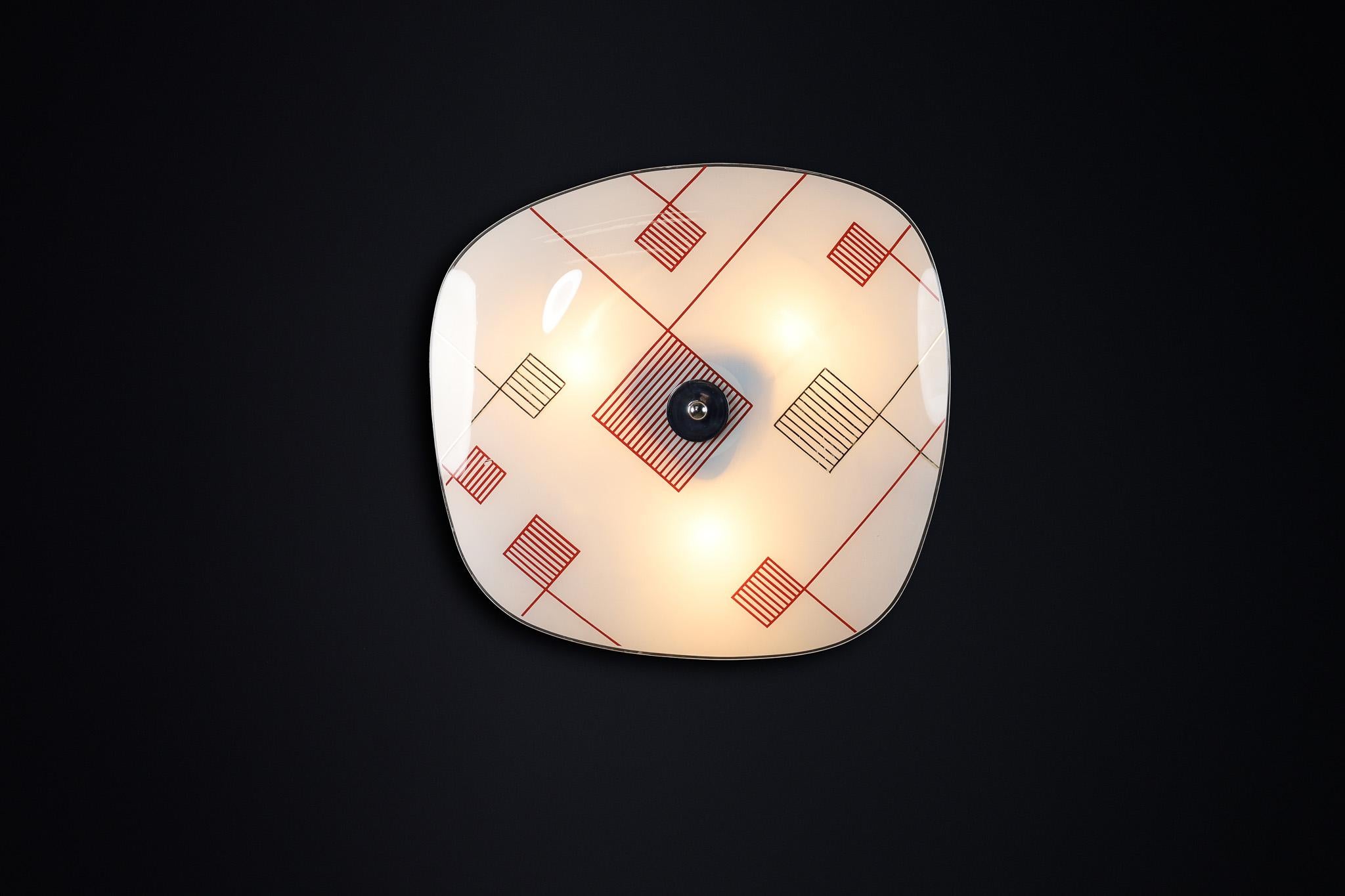 Mid-Century Glass Hanging Pendant or Wall Light Brussels World Expo 1958 (no30) In Good Condition For Sale In Almelo, NL