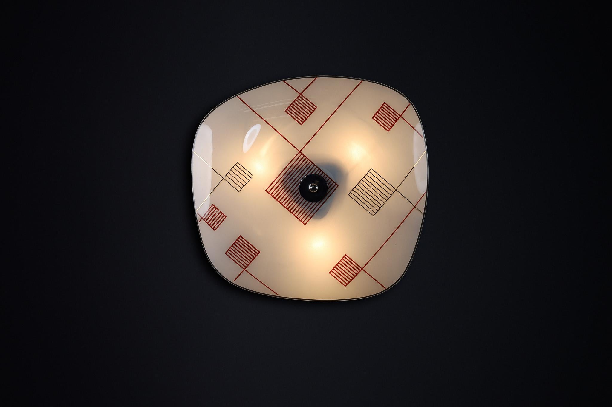 20th Century Mid-Century Glass Hanging Pendant or Wall Light Brussels World Expo 1958 (no30) For Sale
