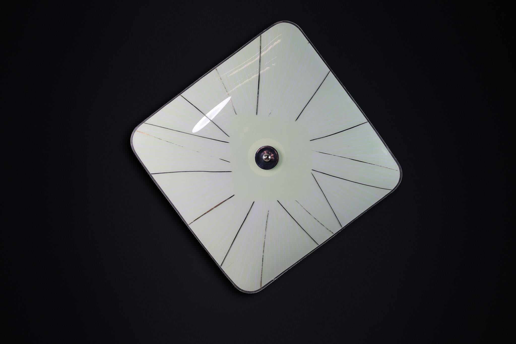 Space Age Mid-Century Glass Hanging Pendant or Wall Light Brussels World Expo 1958 (no31) For Sale