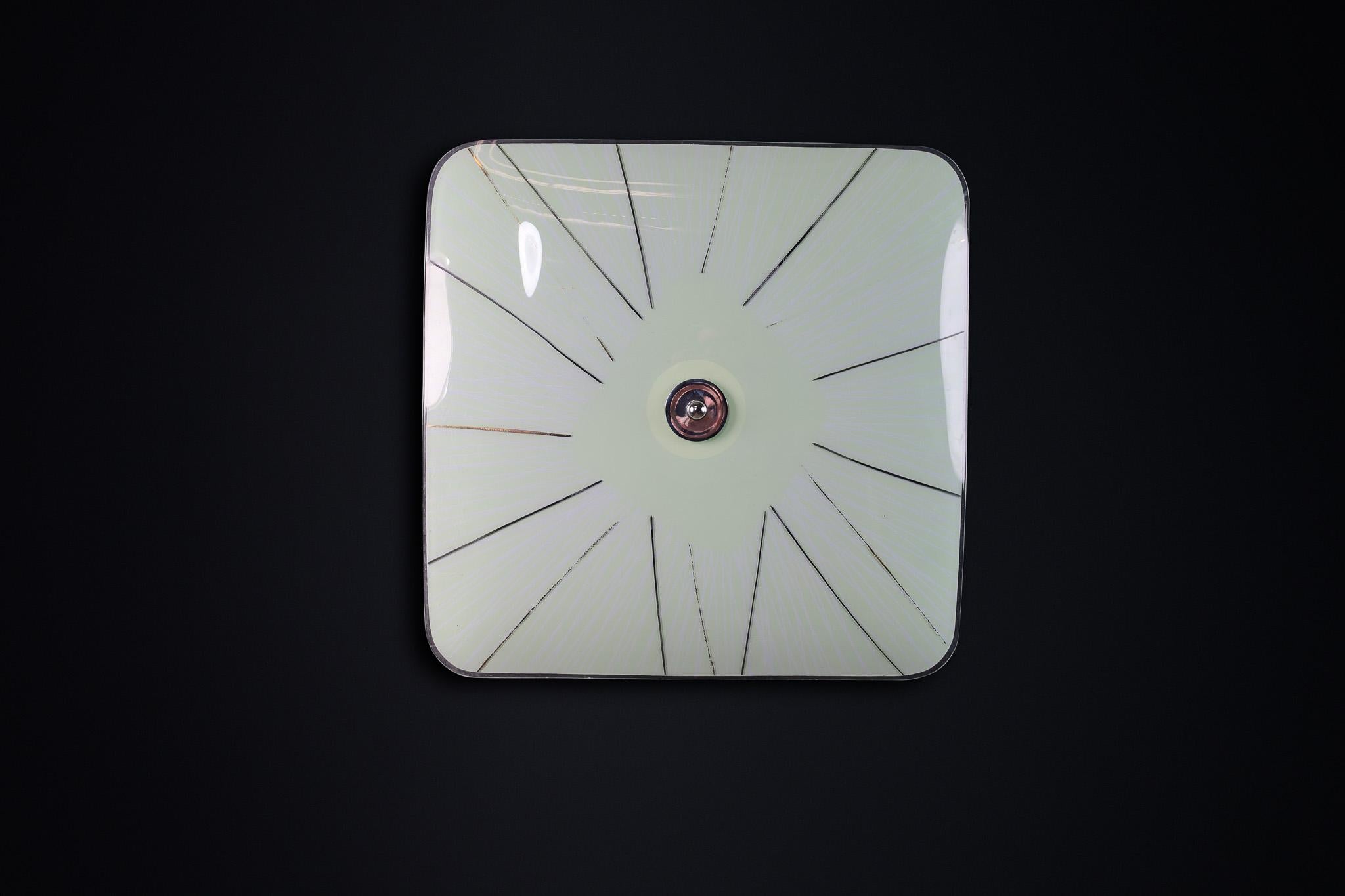 Czech Mid-Century Glass Hanging Pendant or Wall Light Brussels World Expo 1958 (no31) For Sale