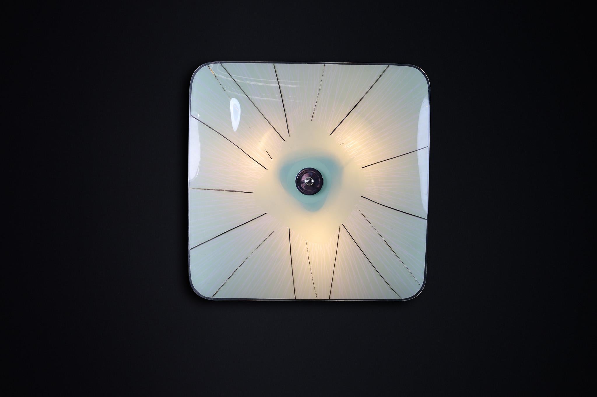 Mid-Century Glass Hanging Pendant or Wall Light Brussels World Expo 1958 (no31) In Good Condition For Sale In Almelo, NL