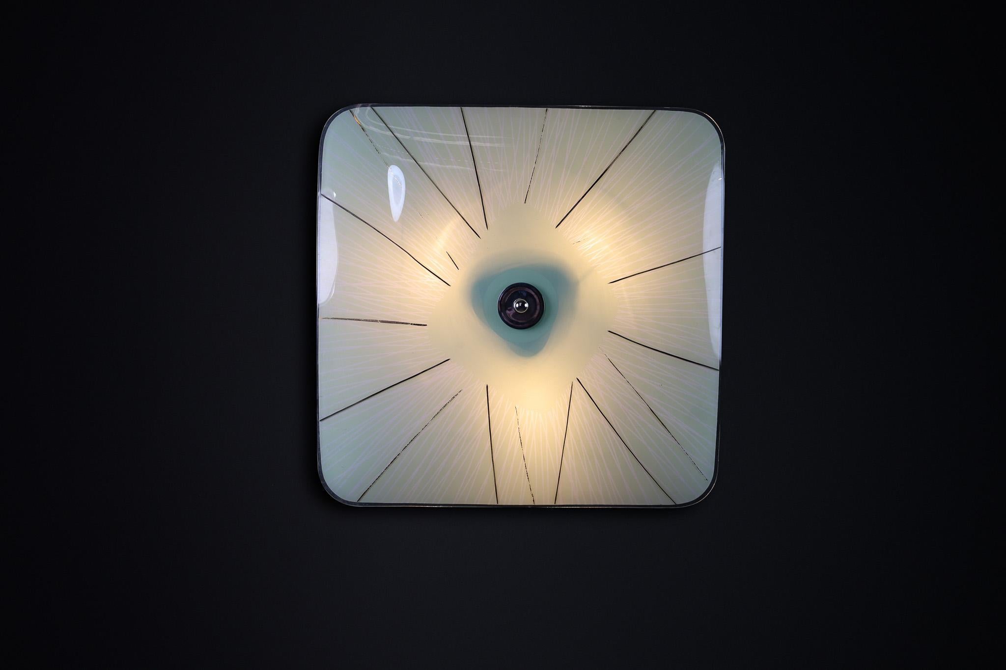 20th Century Mid-Century Glass Hanging Pendant or Wall Light Brussels World Expo 1958 (no31) For Sale