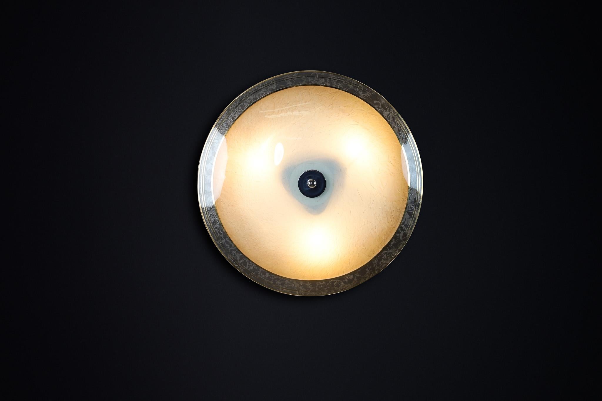Czech Mid-Century Glass Hanging Pendant or Wall Light Brussels World Expo 1958 (no33) For Sale