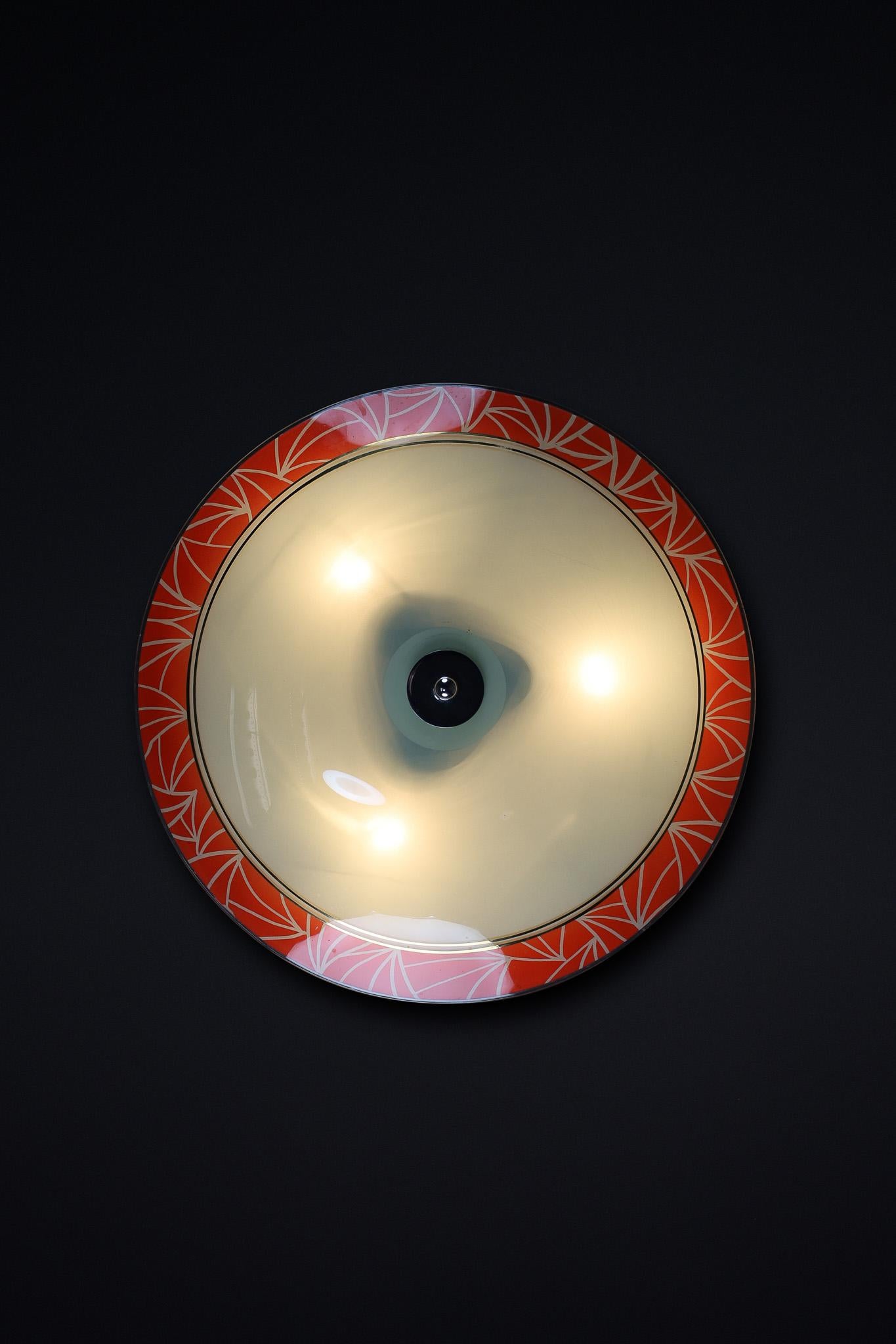 Czech Mid-Century Glass Hanging Pendant or Wall Light Brussels World Expo 1958 (no34) For Sale