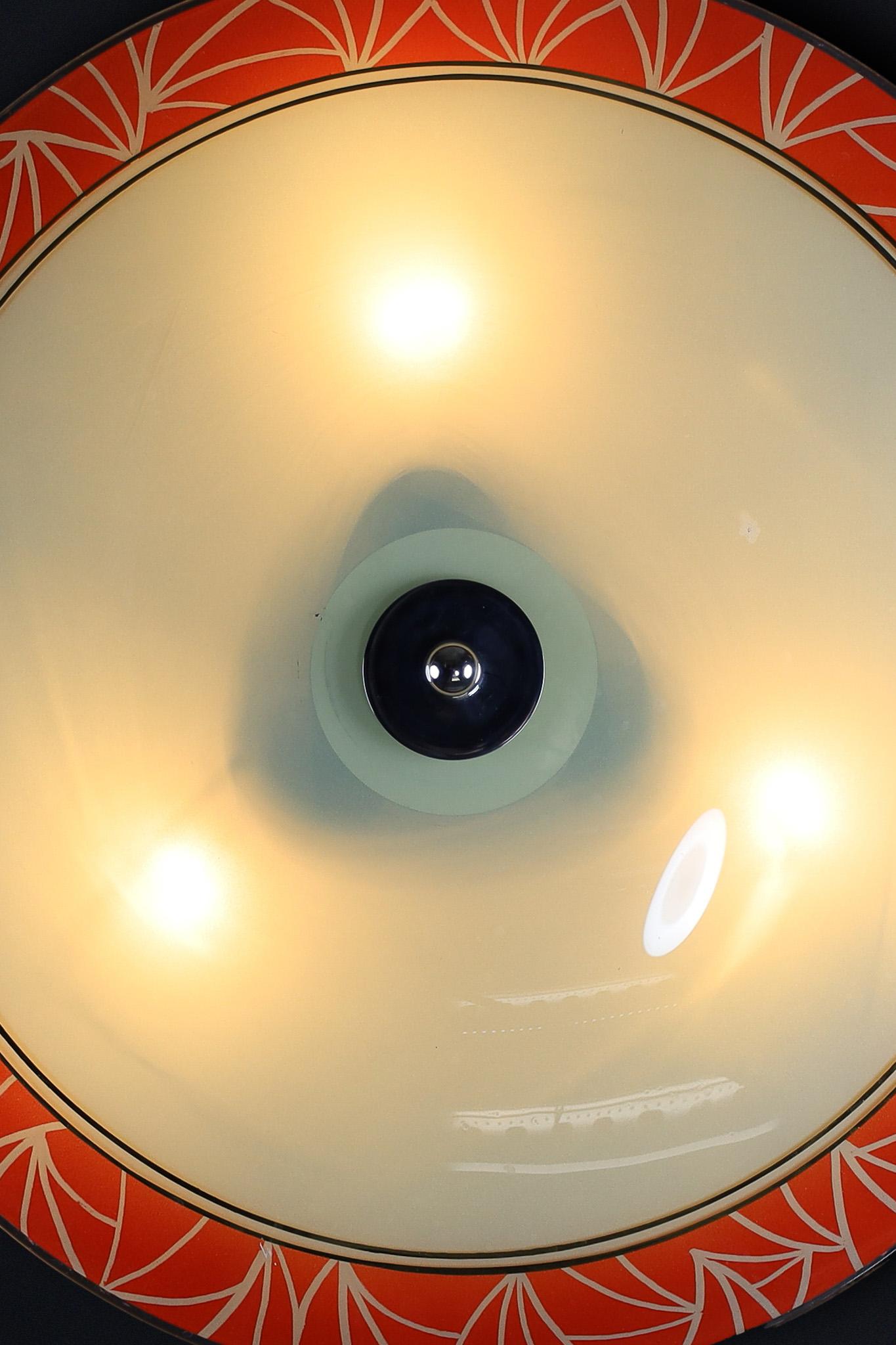 Metal Mid-Century Glass Hanging Pendant or Wall Light Brussels World Expo 1958 (no34) For Sale