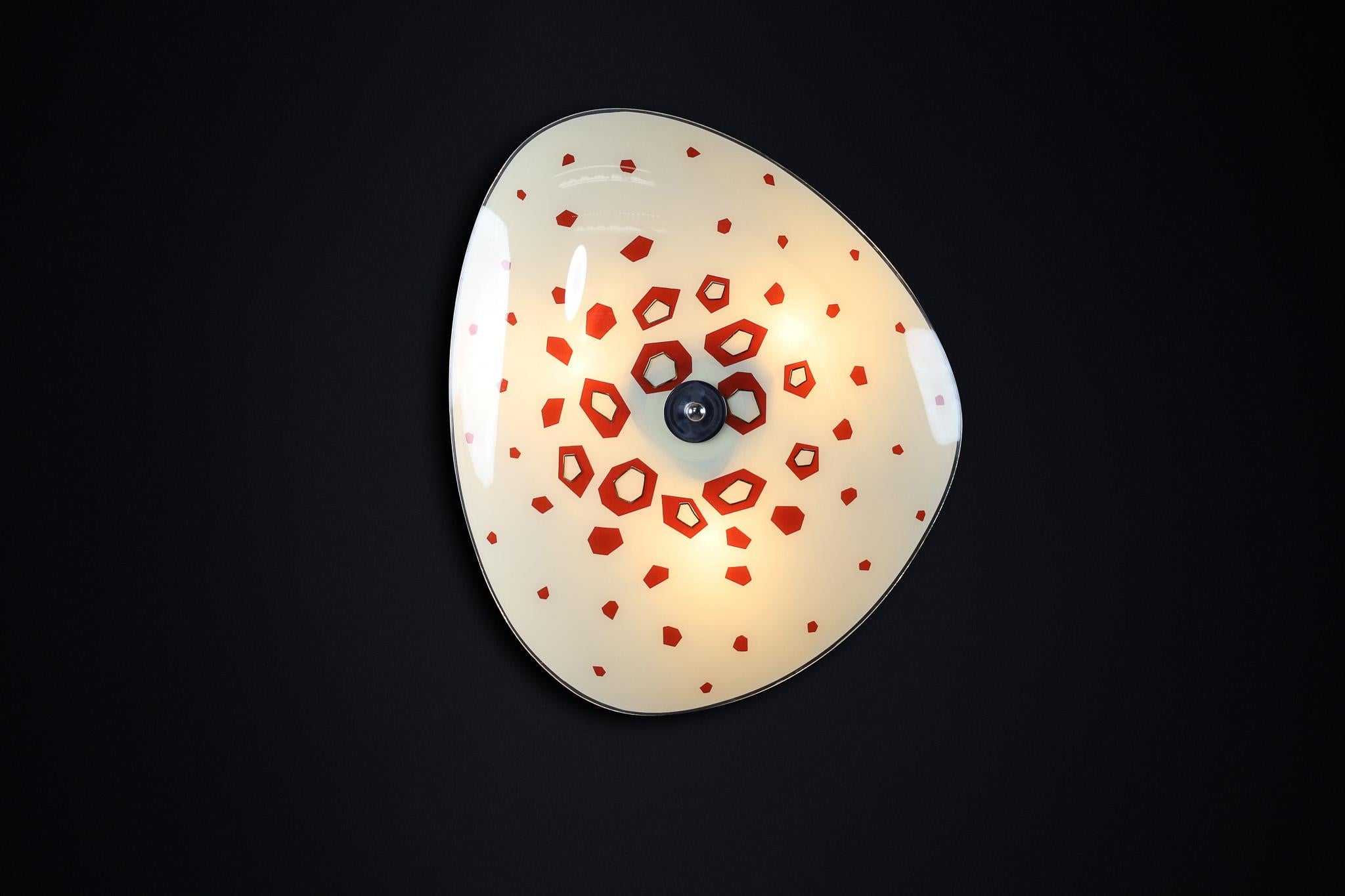 20th Century Mid-Century Glass Hanging Pendant or Wall Light Brussels World Expo 1958 (no35) For Sale