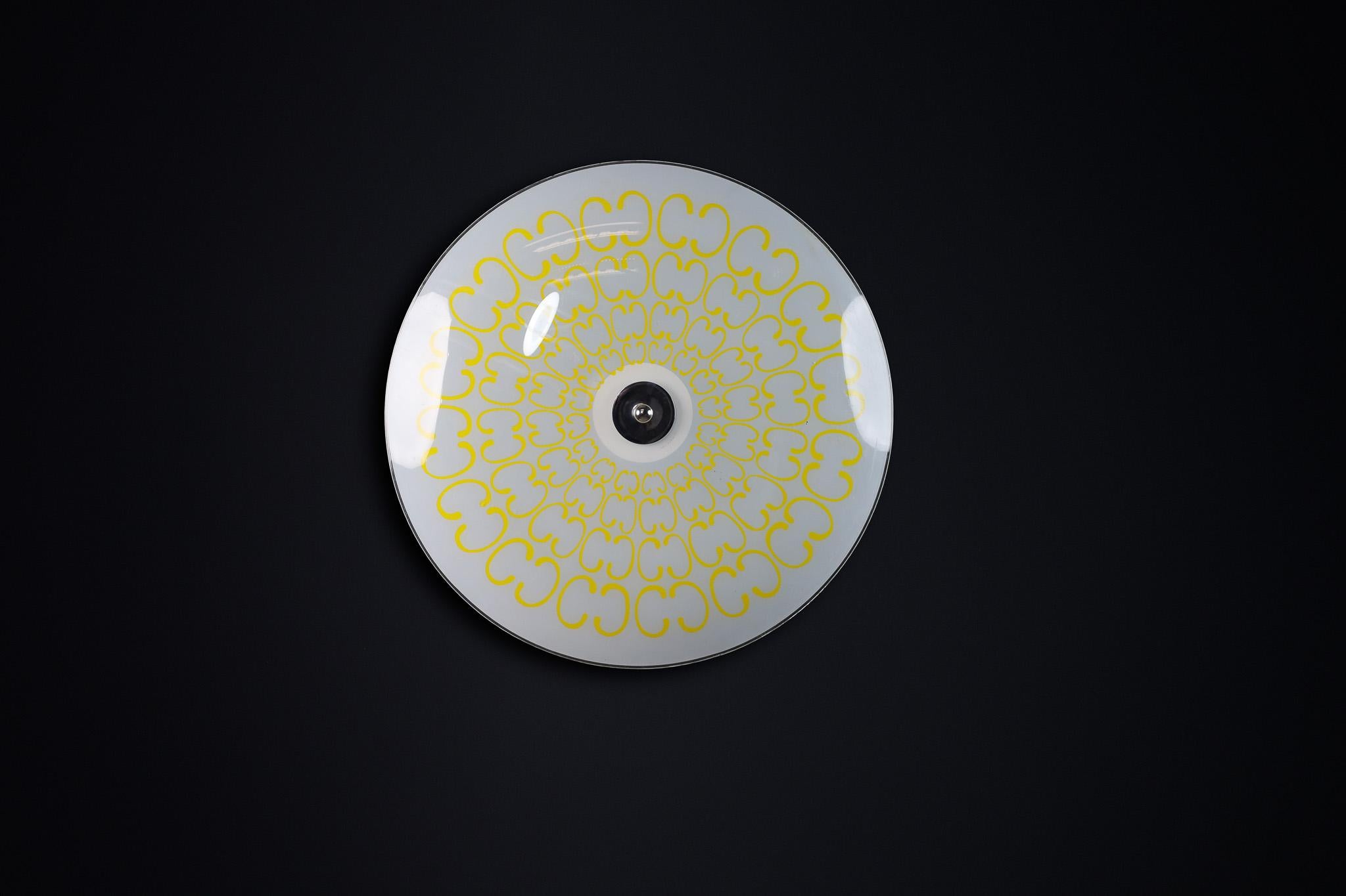 Czech Mid-Century Glass Hanging Pendant or Wall Light Brussels World Expo 1958 (no36) For Sale