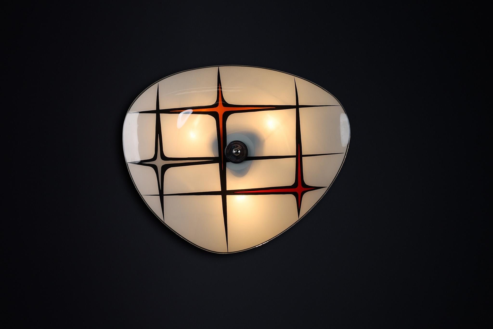 20th Century Mid-Century Glass Hanging Pendant or Wall Light Brussels World Expo 1958 (no37) For Sale