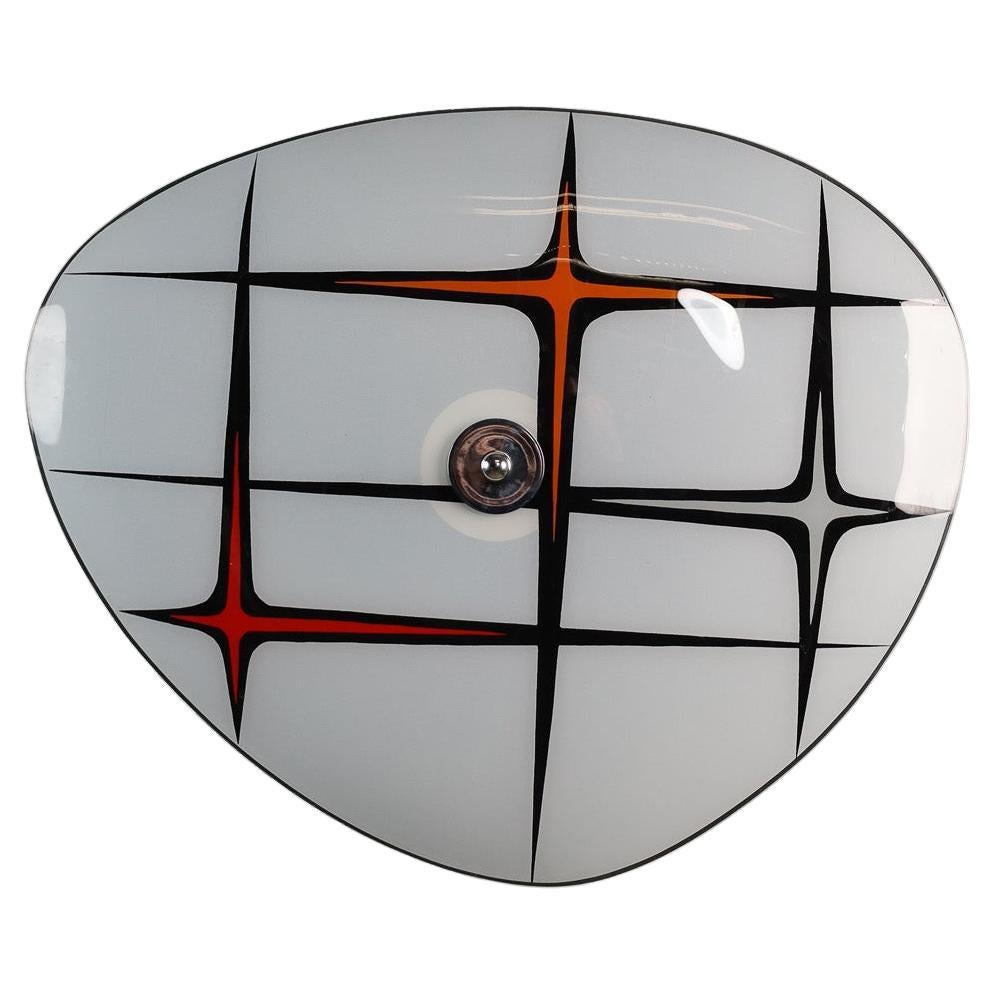Mid-Century Glass Hanging Pendant or Wall Light Brussels World Expo 1958 (no37)