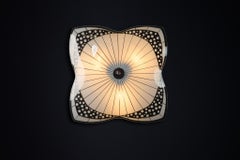 Mid-Century Glass Hanging Pendant or Wall Light Brussels World Expo 1958 (no38)