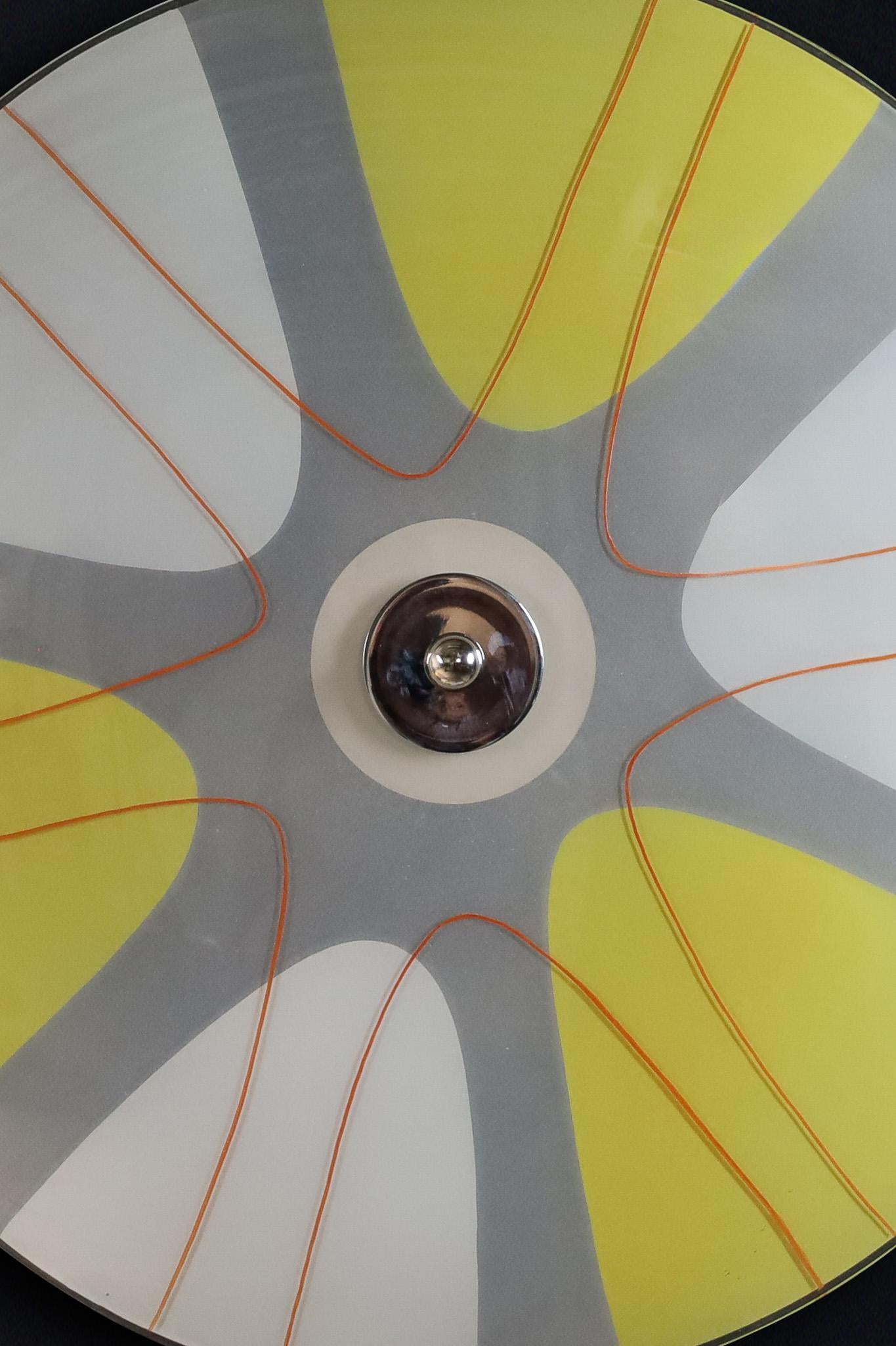 Space Age Mid-Century Glass Hanging Pendant or Wall Light Brussels World Expo 1958 (no:4) For Sale