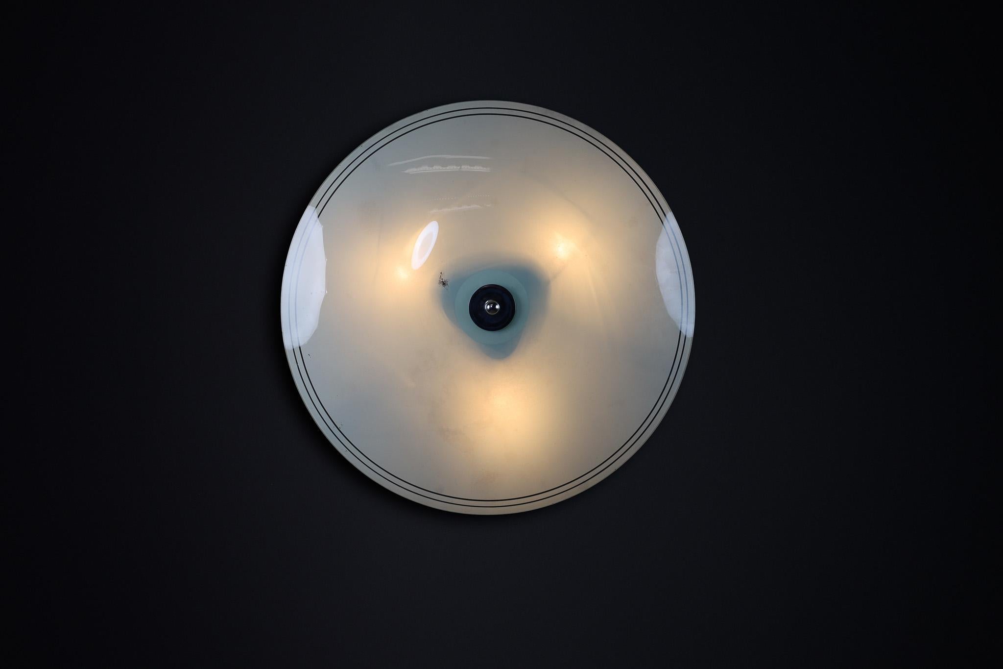 Czech Mid-Century Glass Hanging Pendant or Wall Light Brussels World Expo 1958 (no40) For Sale