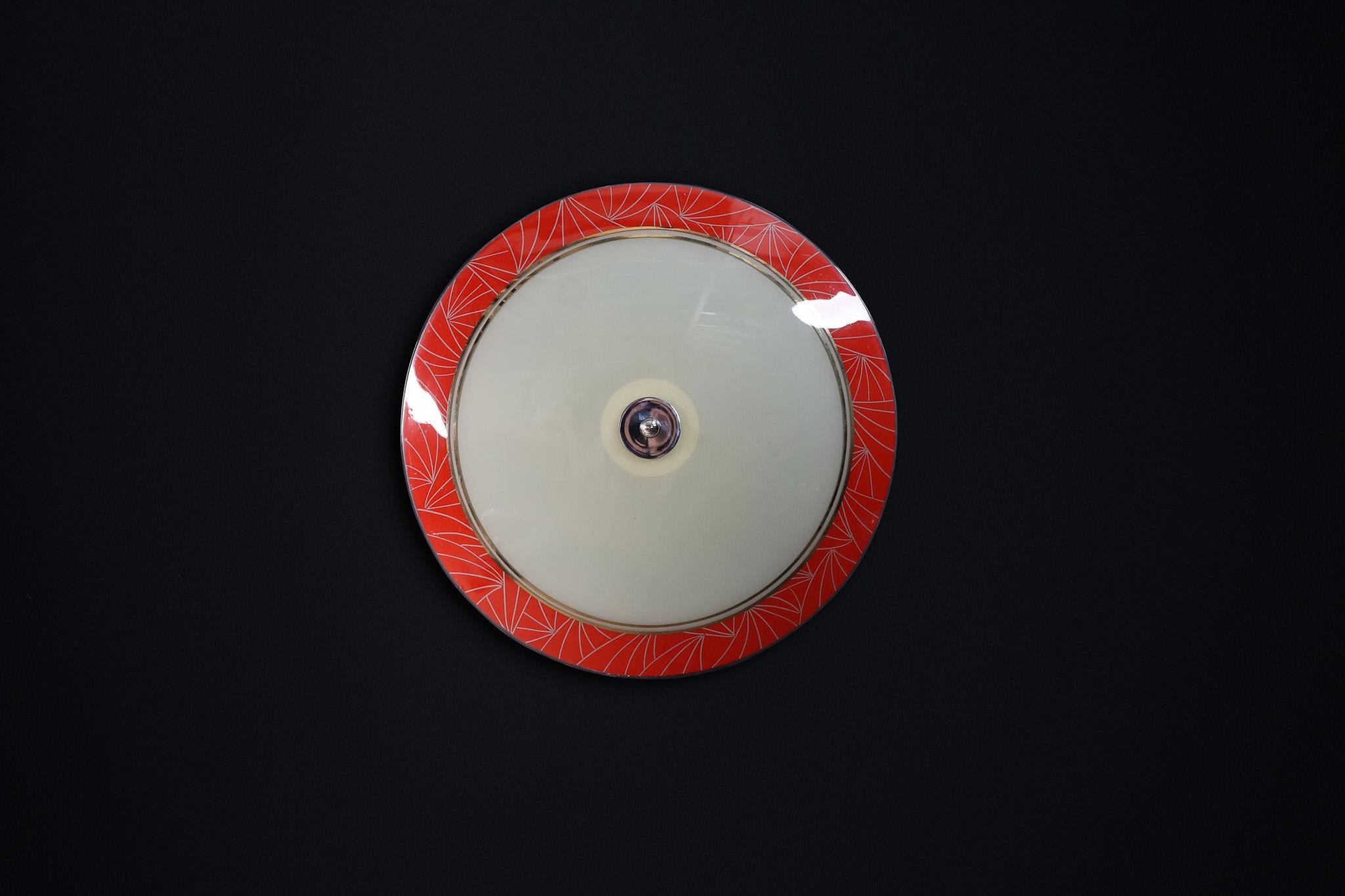 Space Age Mid-Century Glass Hanging Pendant or Wall Light Brussels World Expo 1958 (no:5) For Sale
