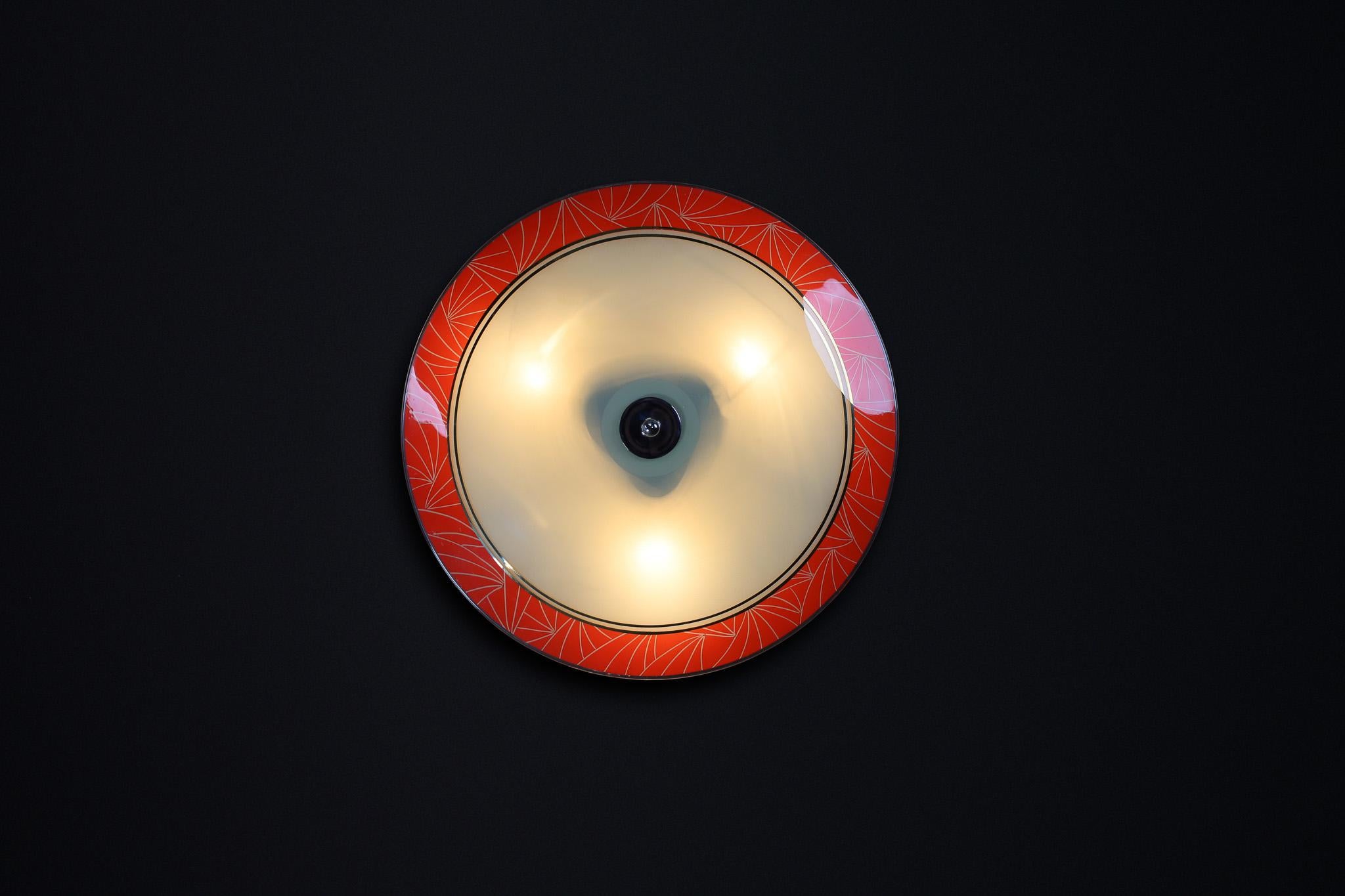 Czech Mid-Century Glass Hanging Pendant or Wall Light Brussels World Expo 1958 (no:5) For Sale