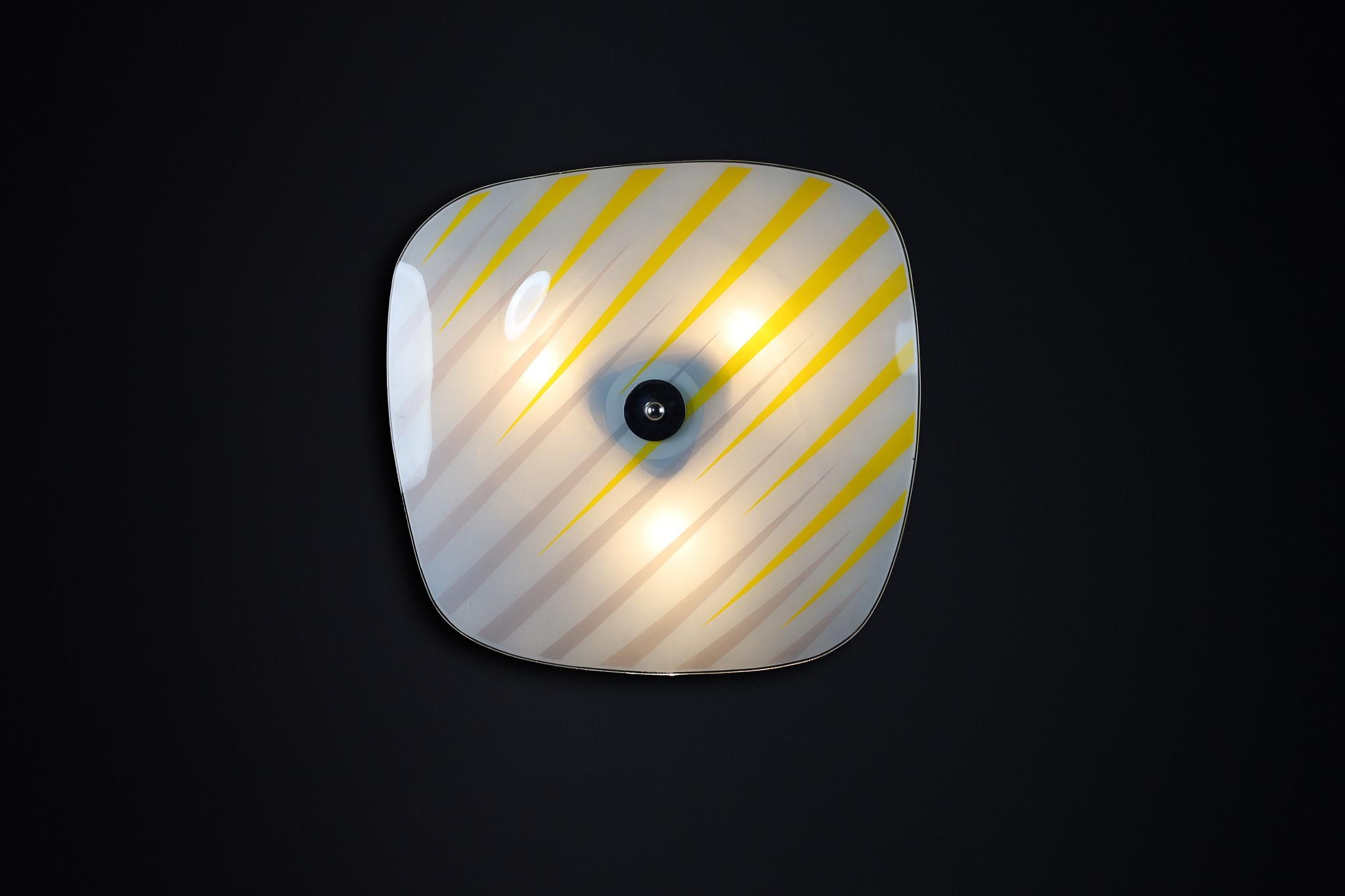 Space Age Mid-Century Glass Hanging Pendant or Wall Light Brussels World Expo 1958 (no56) For Sale
