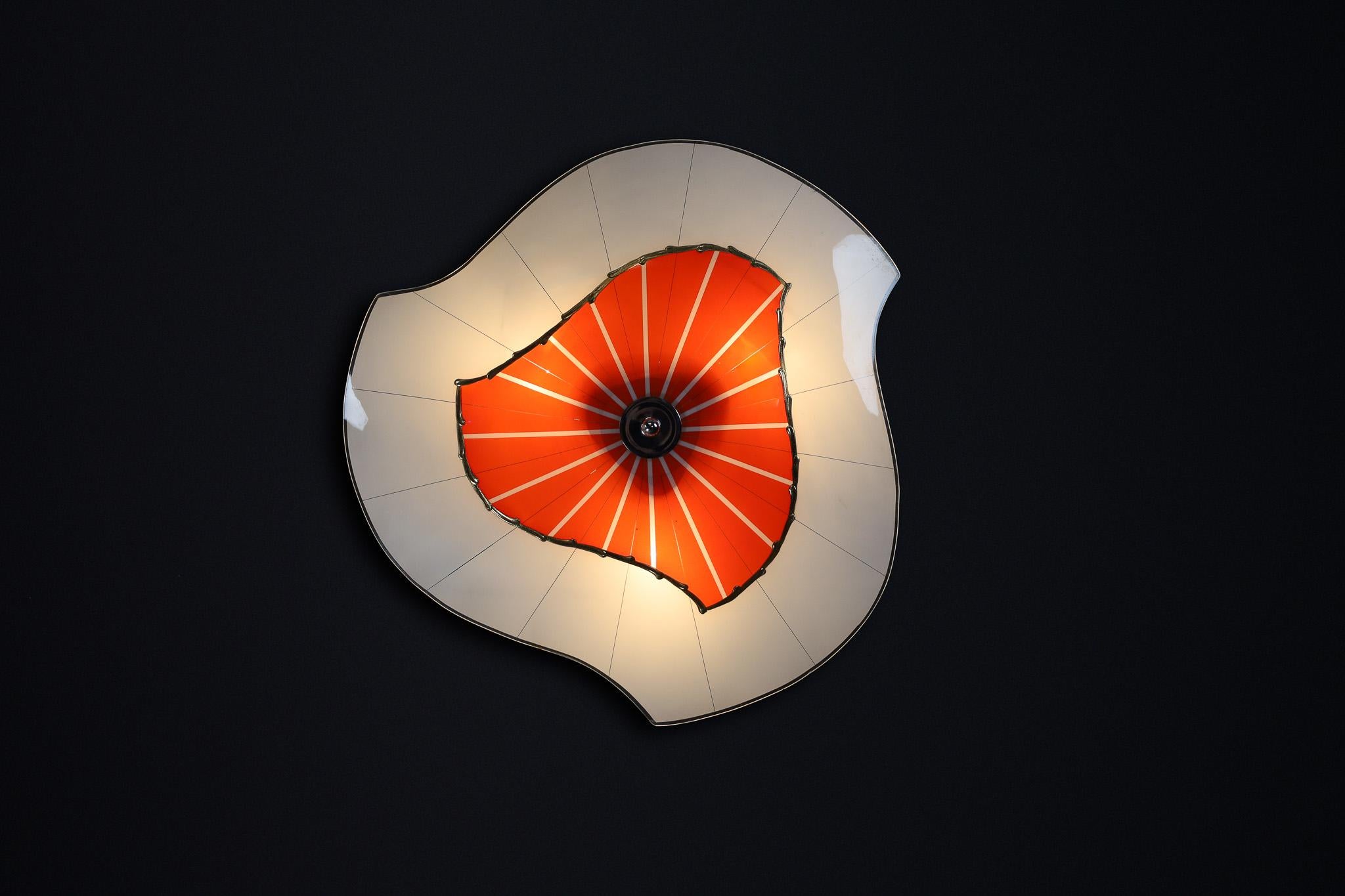 Czech Mid-Century Glass Hanging Pendant or Wall Light Brussels World Expo 1958 (no:6) For Sale