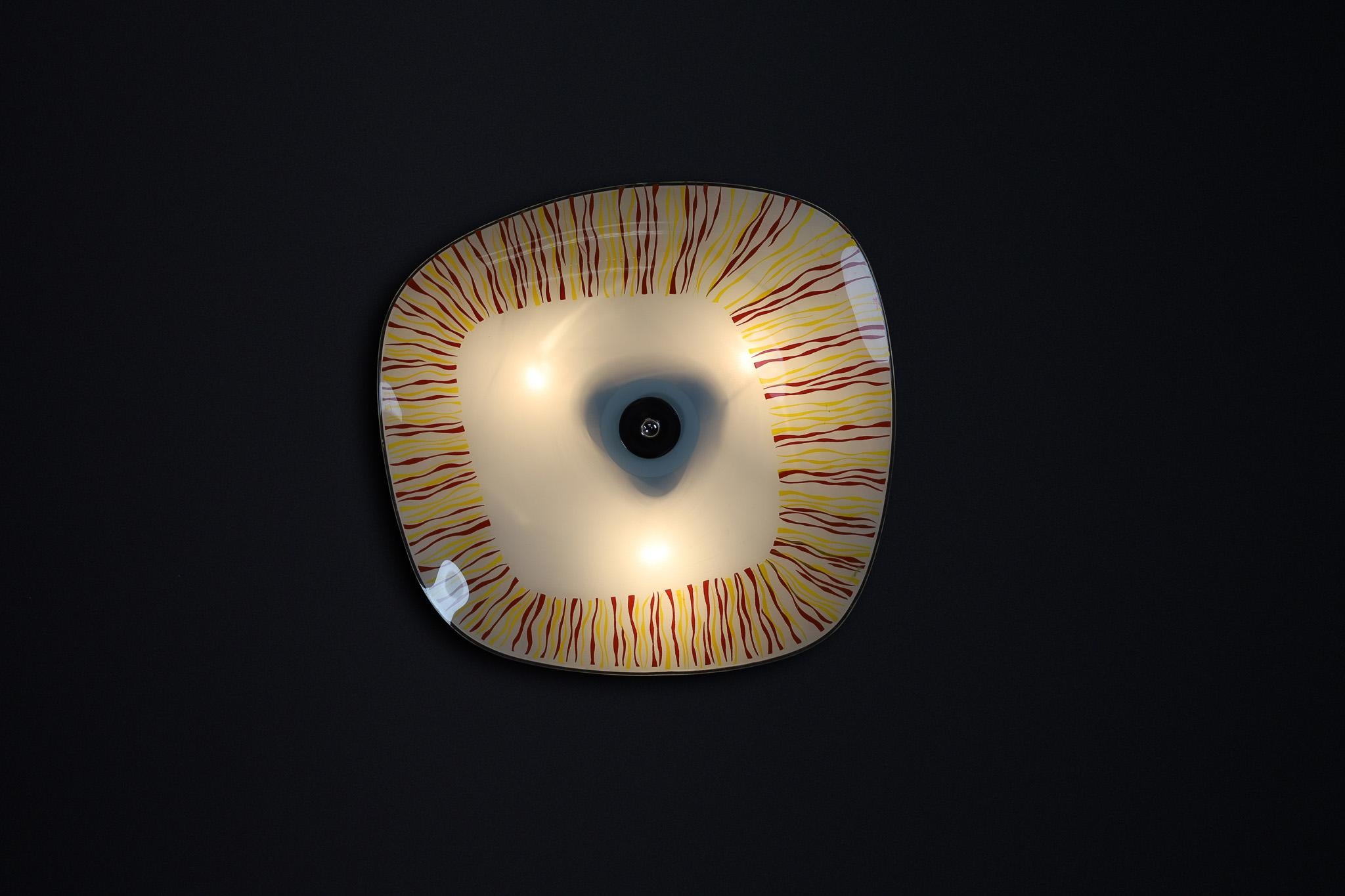20th Century Mid-Century Glass Hanging Pendant or Wall Light Brussels World Expo 1958 (no:7) For Sale